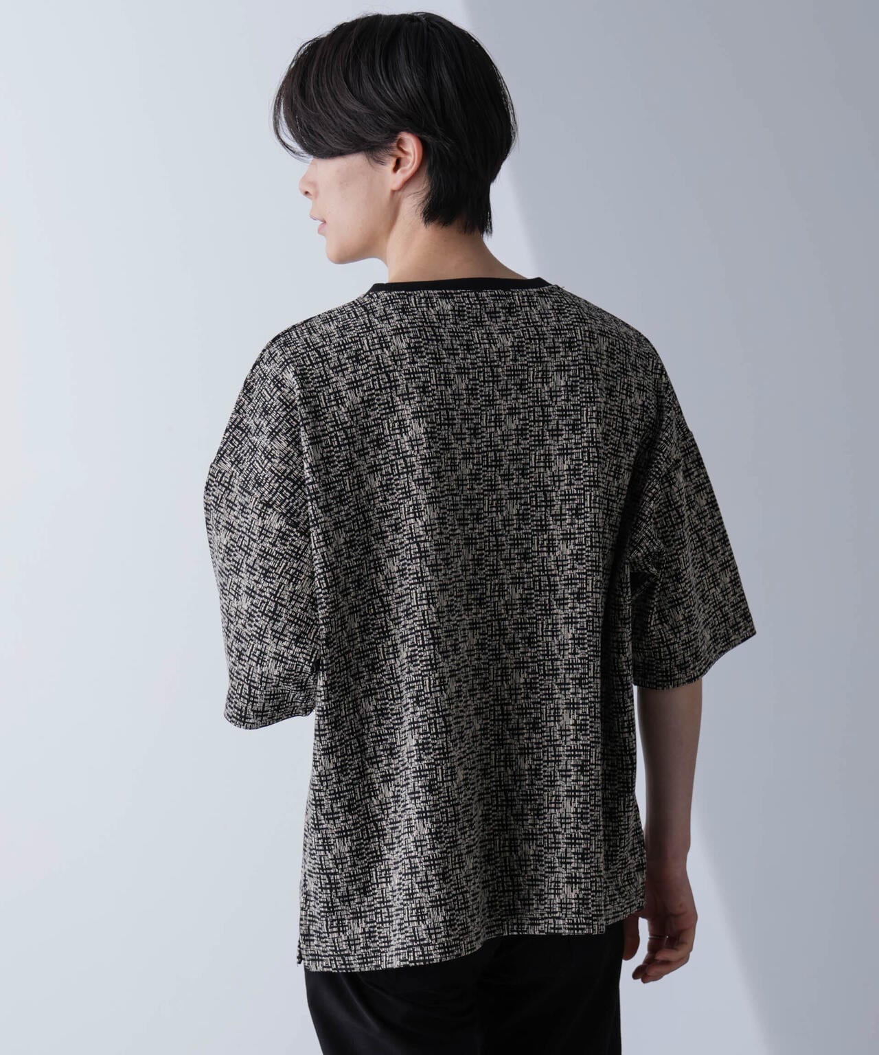 WEB限定/パターンジャガードTシャツ 半袖 6724224205