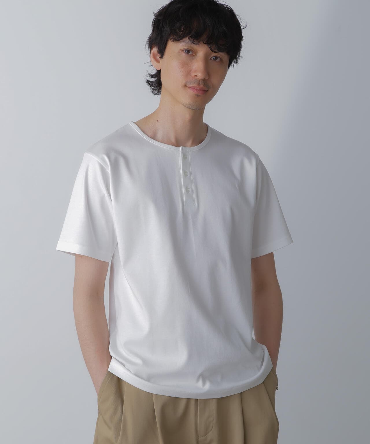 WEB限定/アンチスメル ヘンリーネックTシャツ 半袖 6724124227