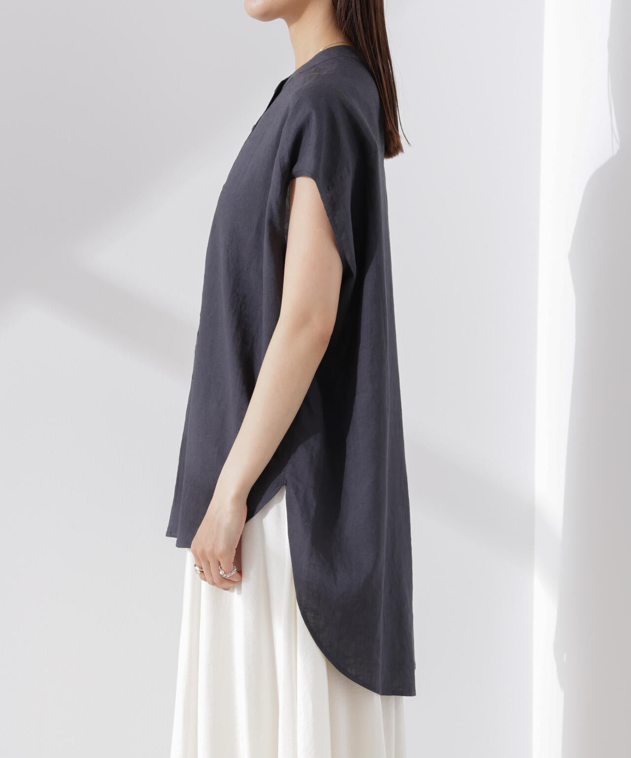 Anti Smell Linen フレンチスリーブシャツ 6735121302