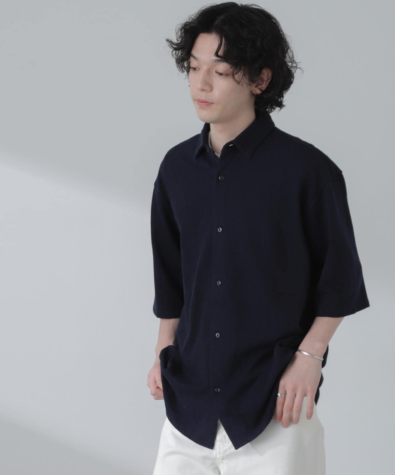 ヘリンボーン起毛シャツ 半袖(セットアップ可) 6724121204