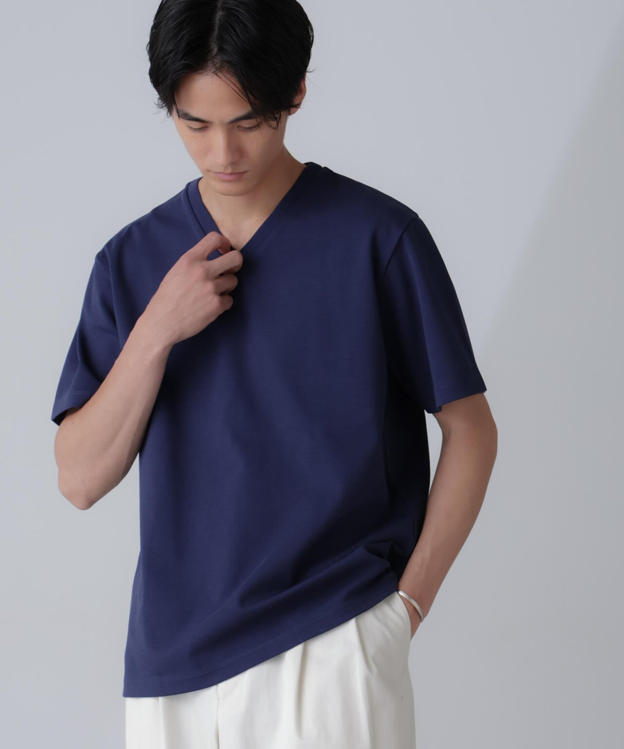 ダブルスムースVネックTシャツ 半袖 6724124232