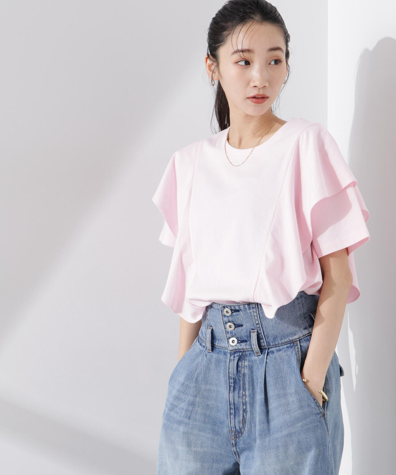 ラッフルデザインTシャツ 6735124309
