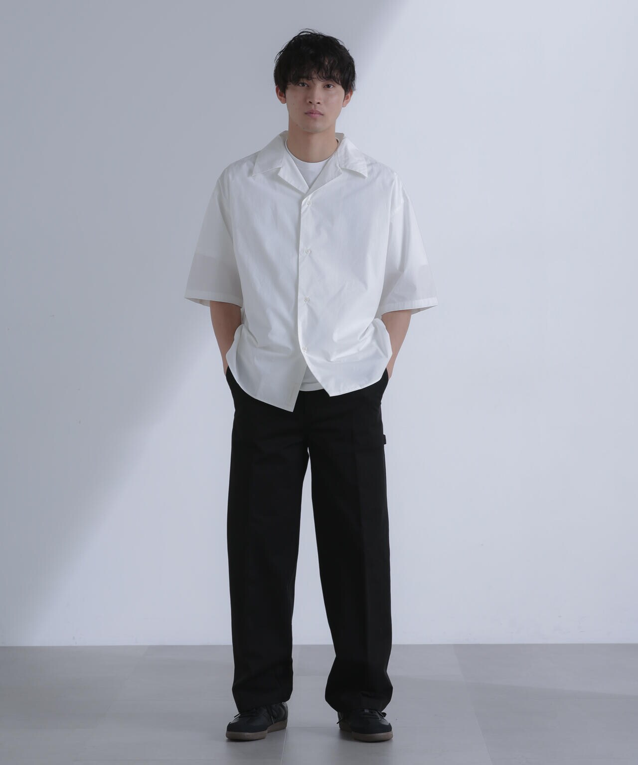 「大人のワイドシャツ」オープンカラー 半袖 6684121215