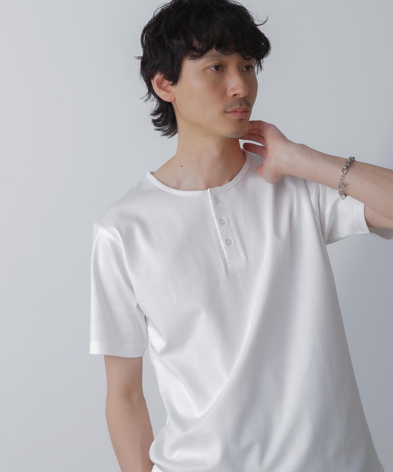 WEB限定/アンチスメル ヘンリーネックTシャツ 半袖 6724124227