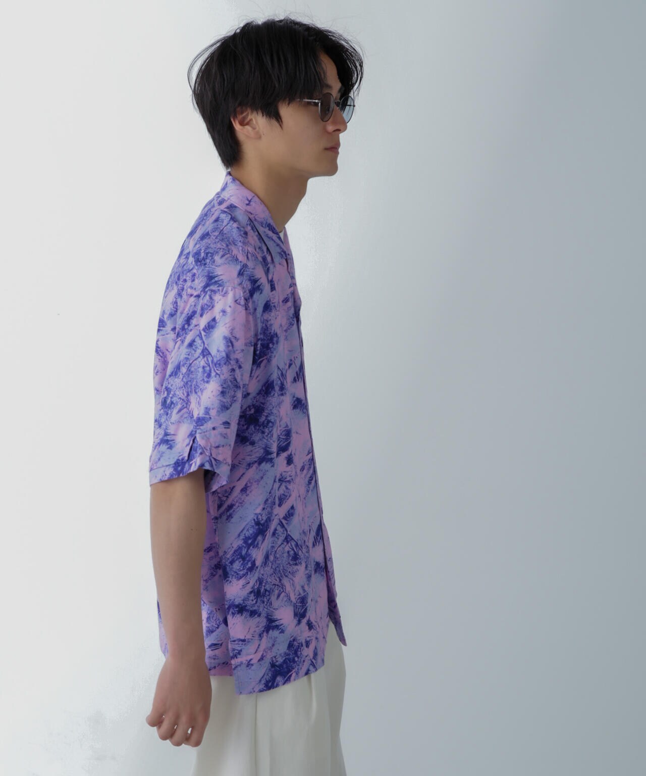 White Mountaineering/JUNGLE PATTERN OPEN COLLAR S/S 6704121016