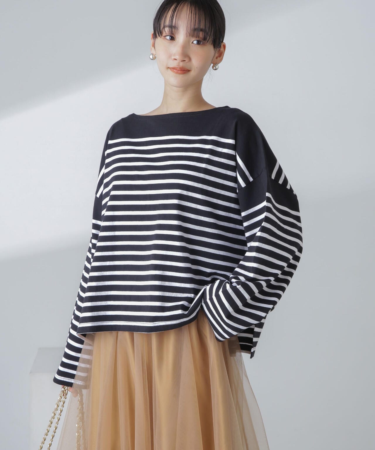 パネルボーダーワイドカットトップス 6734123309