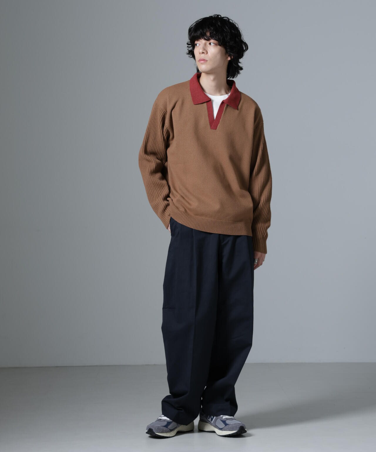WEB限定/バイカラースキッパーニット 6724222229