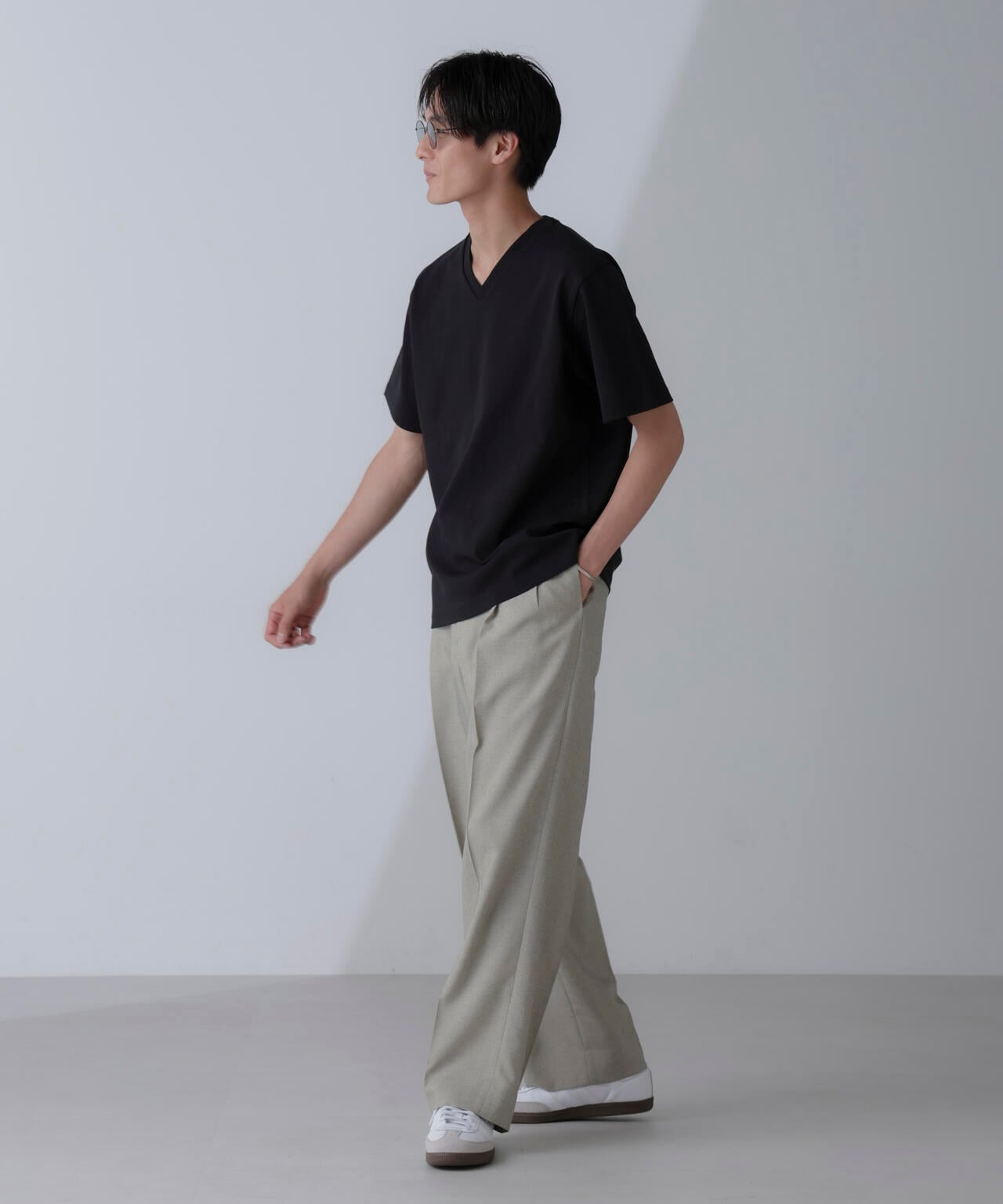 ダブルスムースVネックTシャツ 半袖 6724124232
