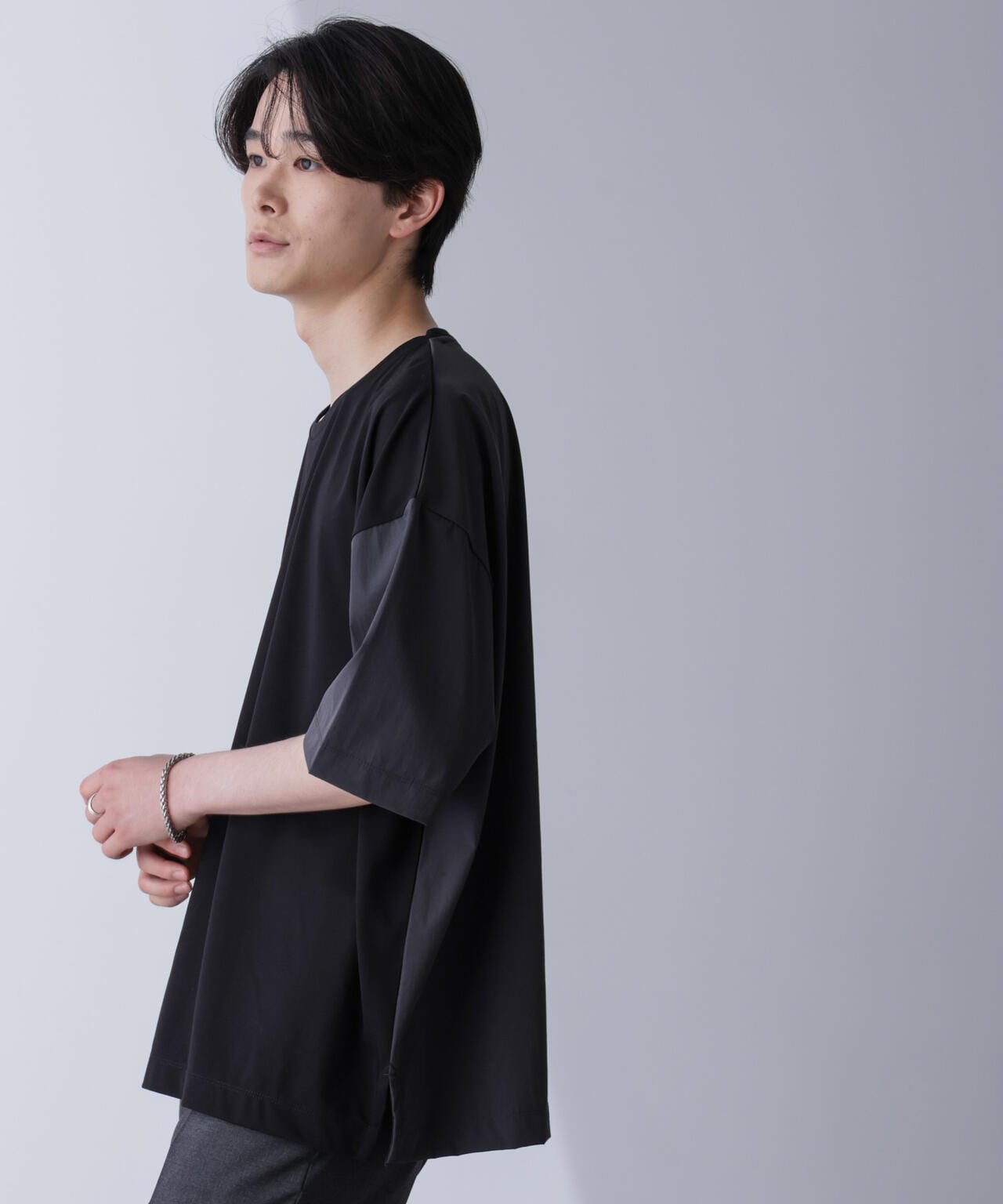 WEB限定/袖切り替えビッグTシャツ 半袖 6724224211