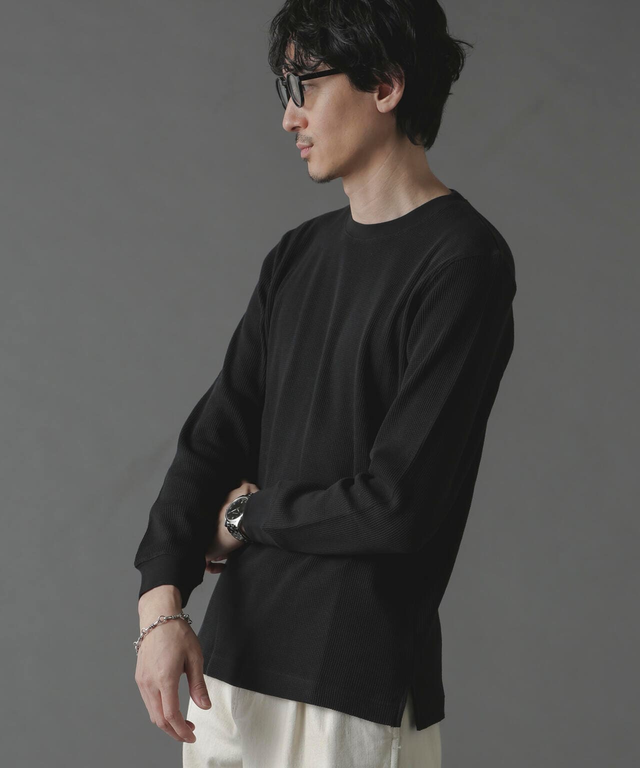 アンチスメルワッフルTシャツ 長袖 6724123212