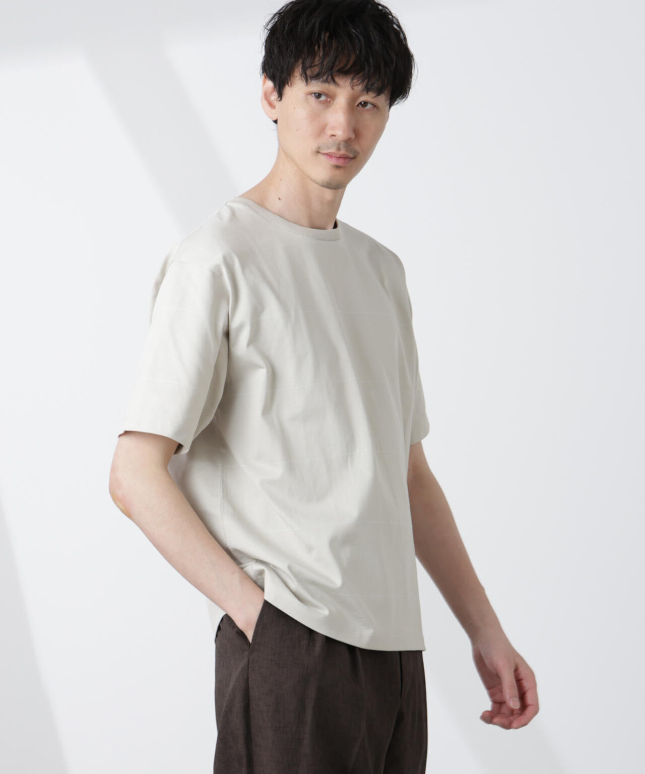パネルボーダーTシャツ 半袖 6725124230