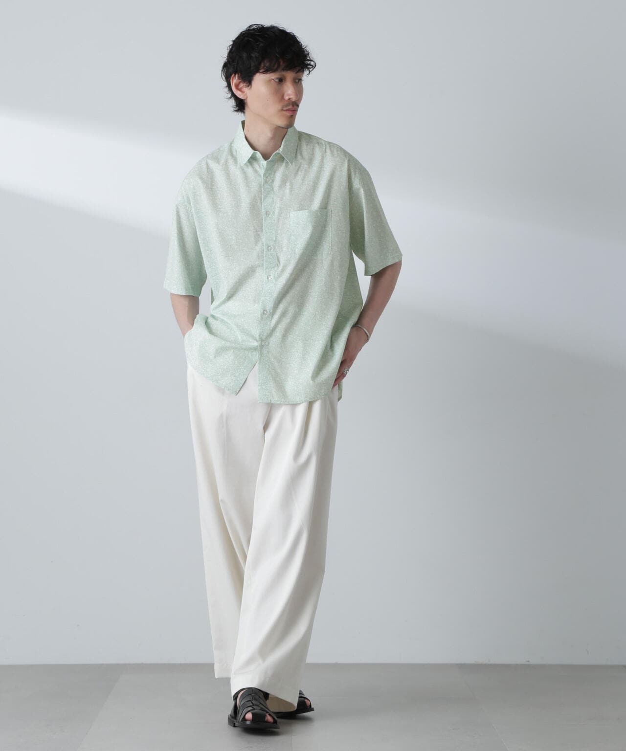 小花柄レギュラーシャツ 半袖 6724121230
