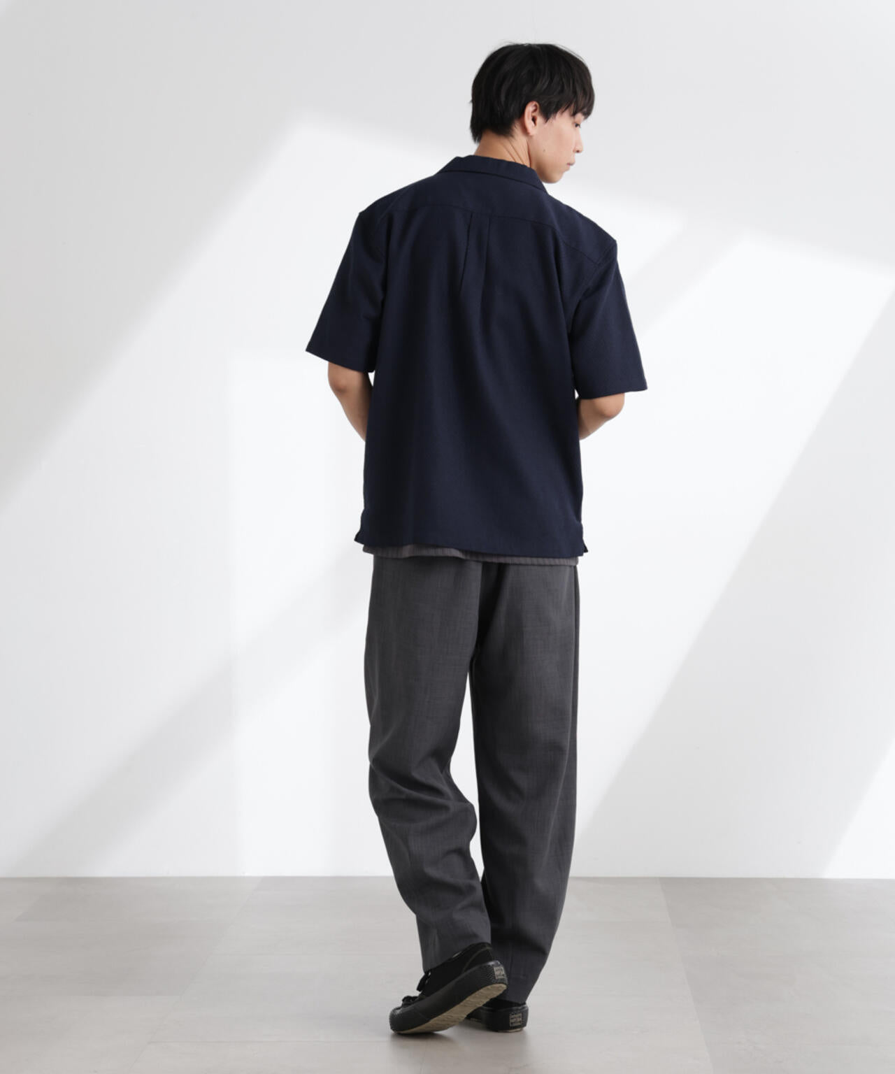 コットンリネン交織開襟シャツ 半袖 6725121213