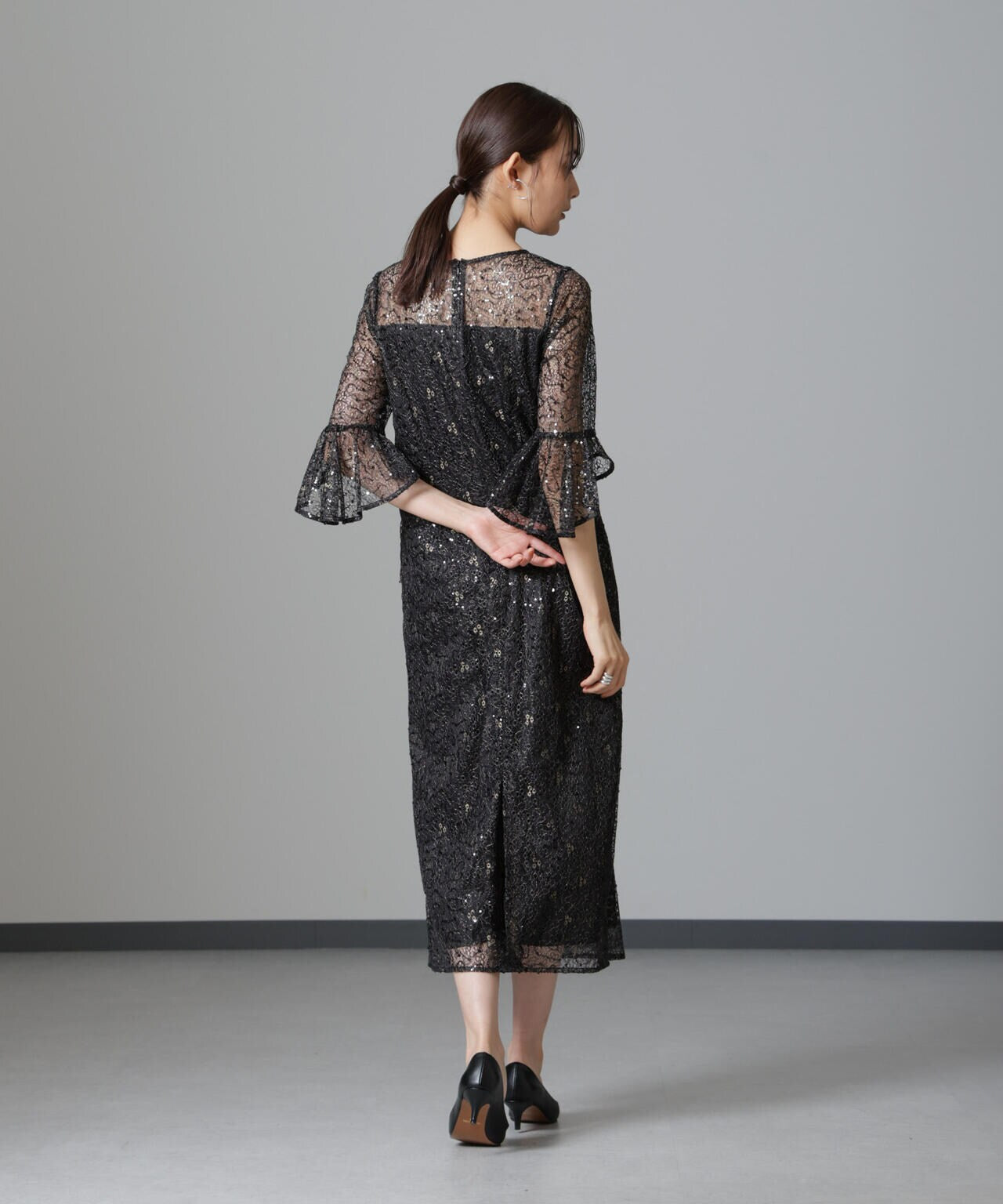 troisiemechaco/SPANGLE LACE ワンピース 6714219027