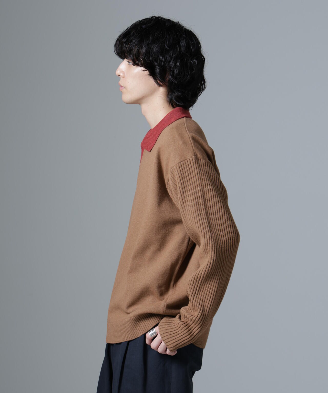 WEB限定/バイカラースキッパーニット 6724222229