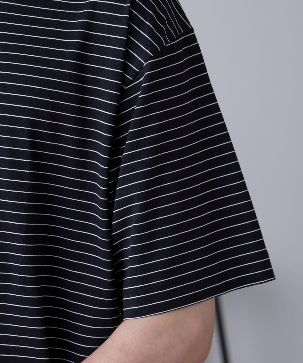 ピンボーダーバイオシルケットクルーネックTシャツ 6684224210