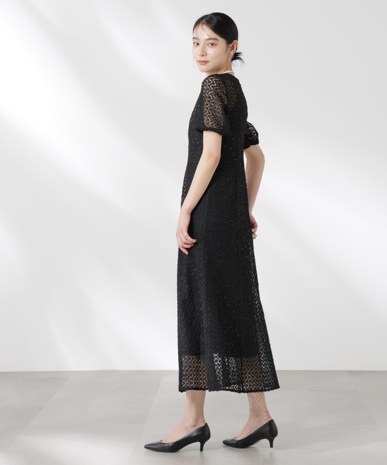 kaene/スパンコールレースドレス 6715119065