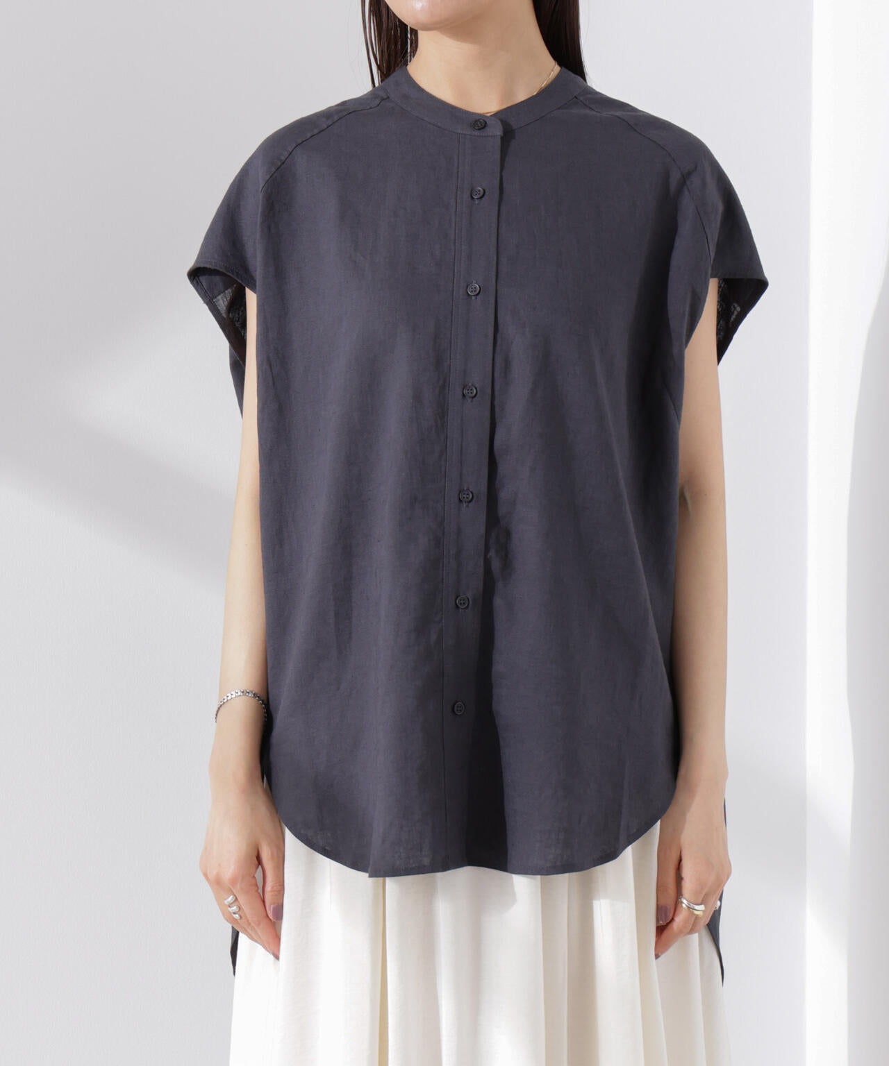 Anti Smell Linen フレンチスリーブシャツ 6735121302