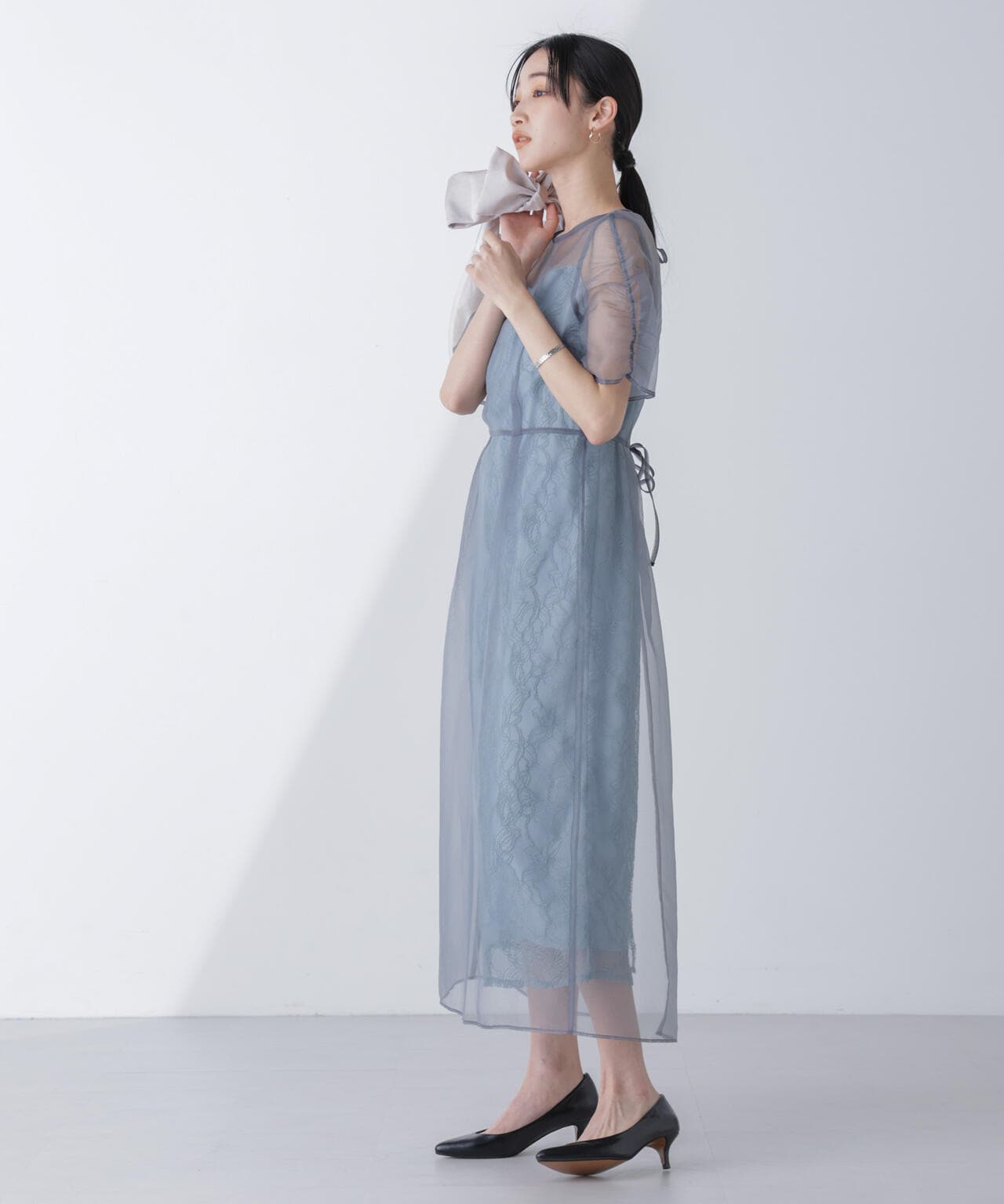 kaene/オーガンエプロンレースドレス 6714119040