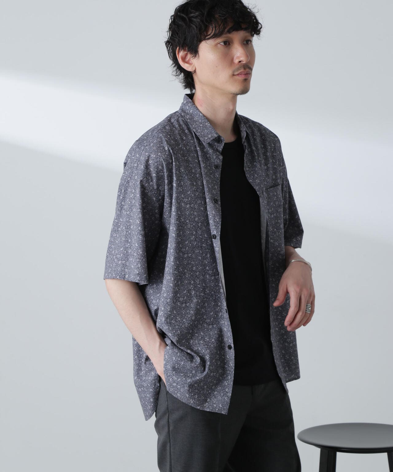 小花柄レギュラーシャツ 半袖 6724121230