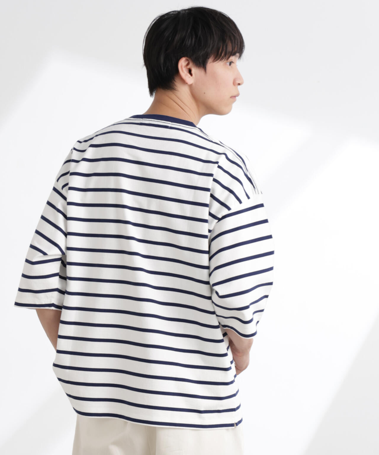 ルーズフィットワイドスリーブTシャツ 7分袖 6725124224