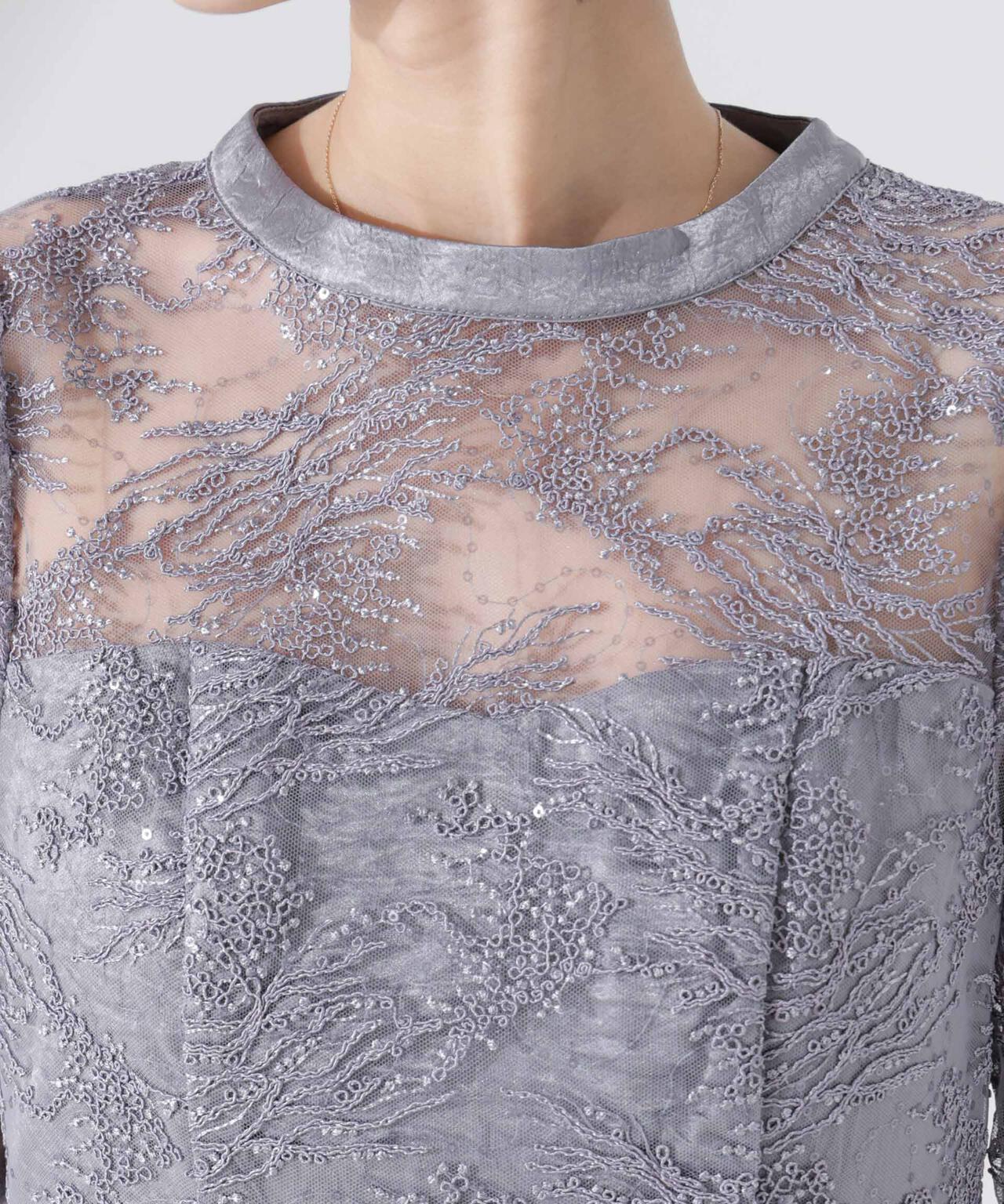 kaene/シャイニーエンブロイダリーレースドレス 6715119060