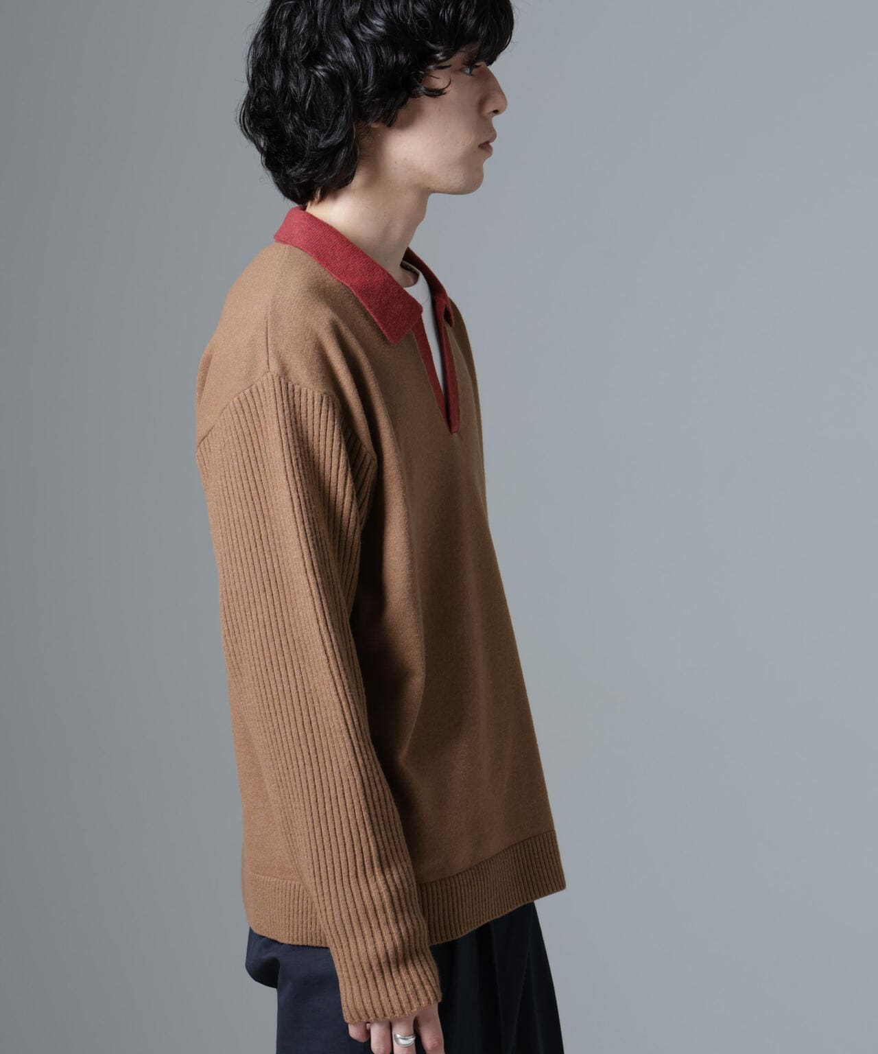 WEB限定/バイカラースキッパーニット 6724222229
