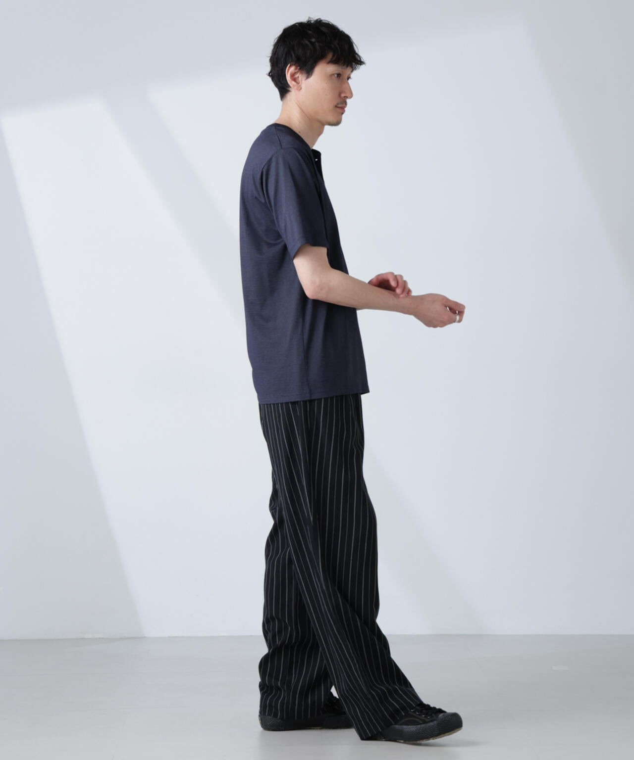 ソラーロライトストレッチヘンリーネックTシャツ(セットアップ可) 6685124237