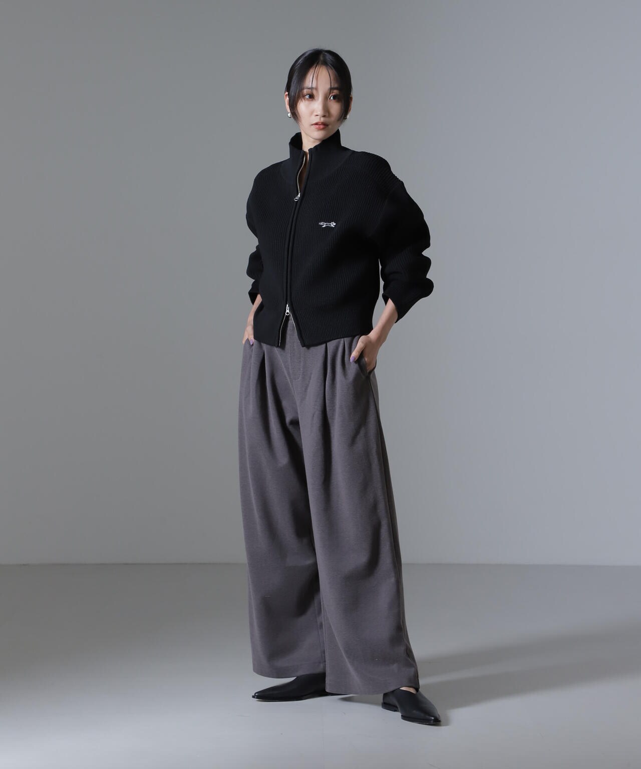起毛カットタックワイドパンツ 6734227305