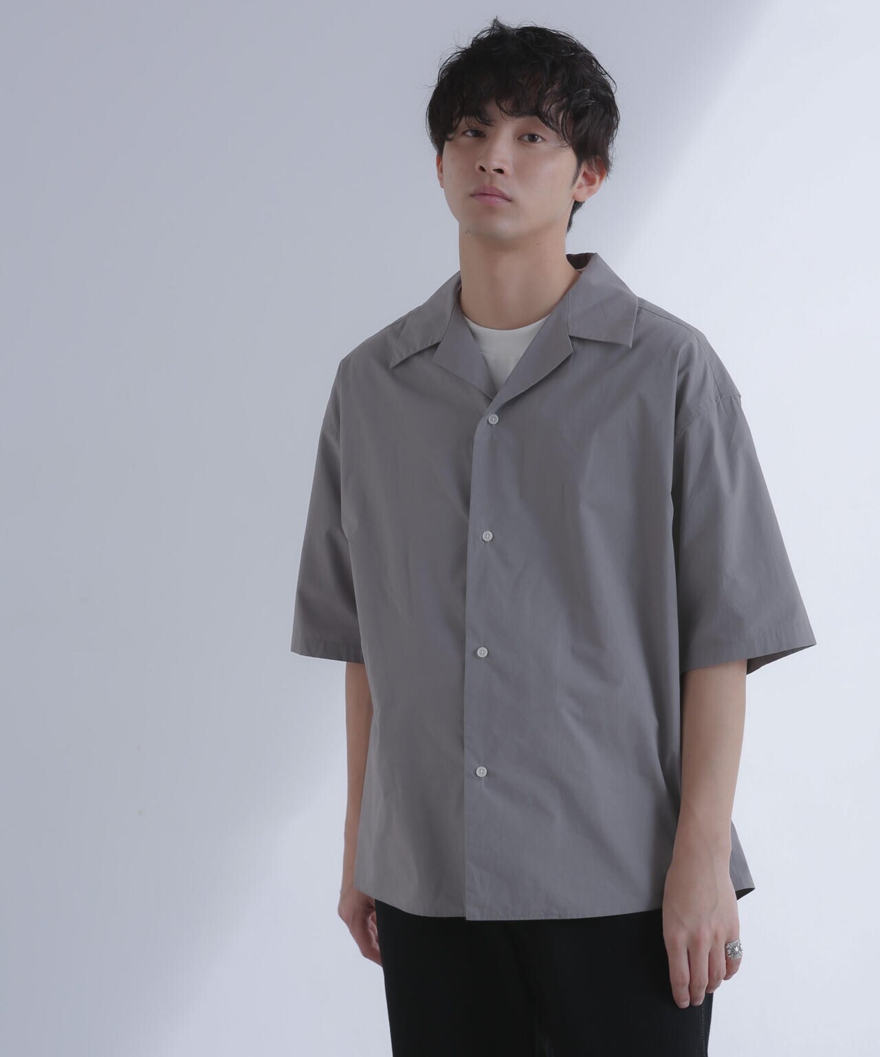 「大人のワイドシャツ」オープンカラー 半袖 6684121215