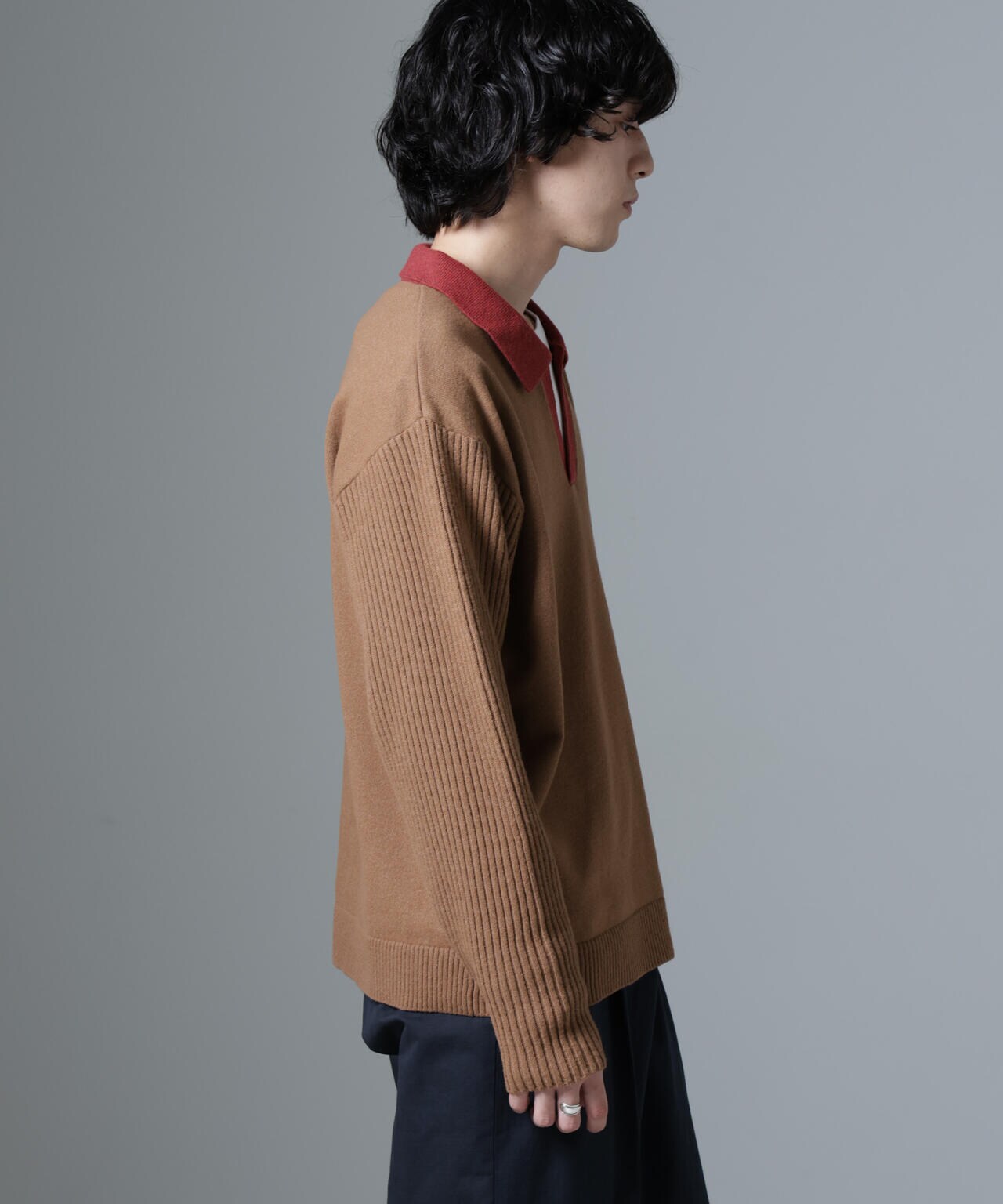 WEB限定/バイカラースキッパーニット 6724222229
