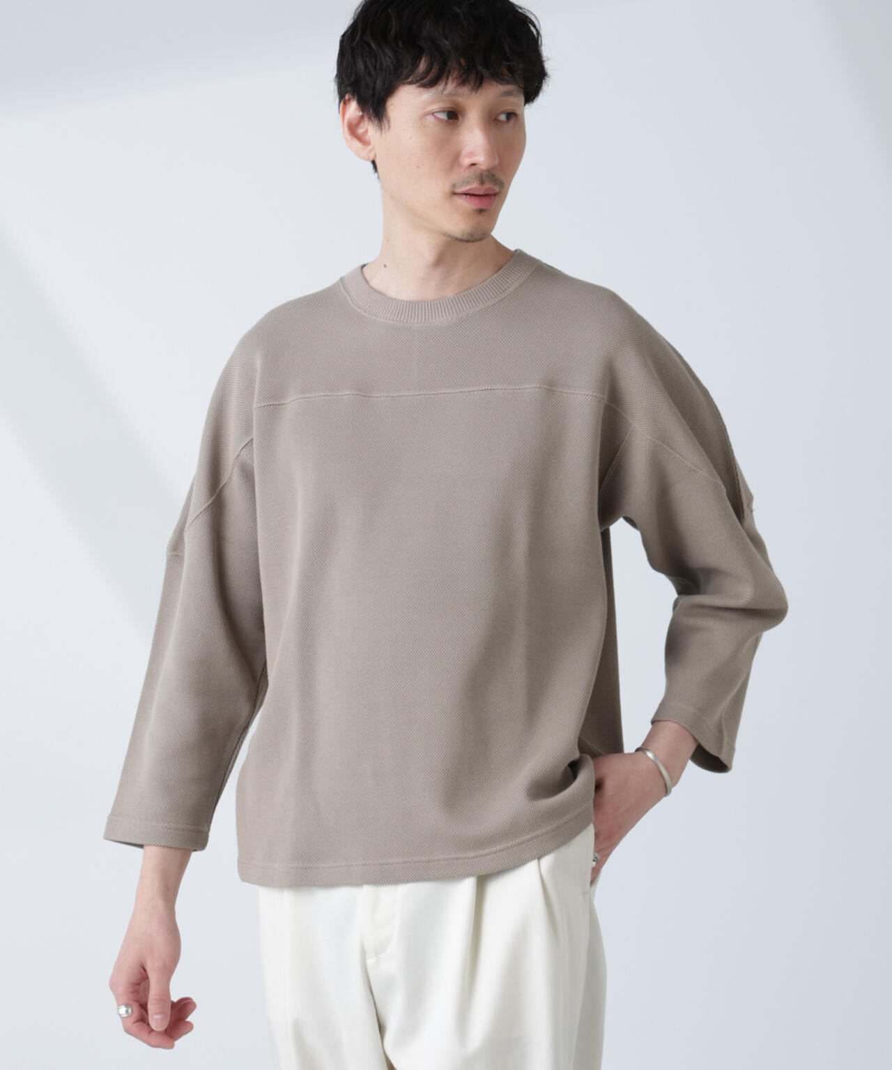 変形ハニカムジャガードフットボールTシャツ 6685123221