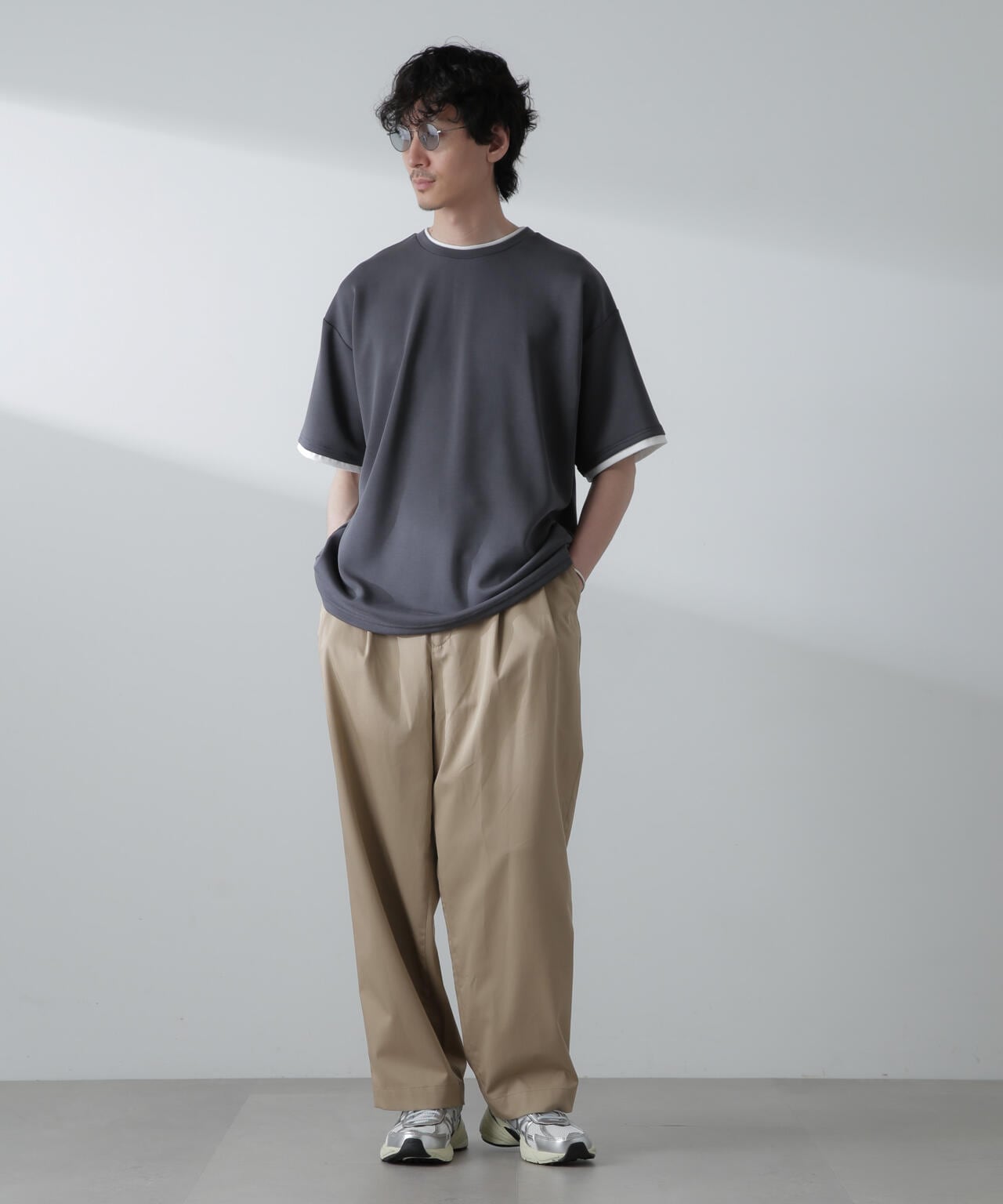 バックステッチリラックスダンボールTシャツ 半袖 6724124240