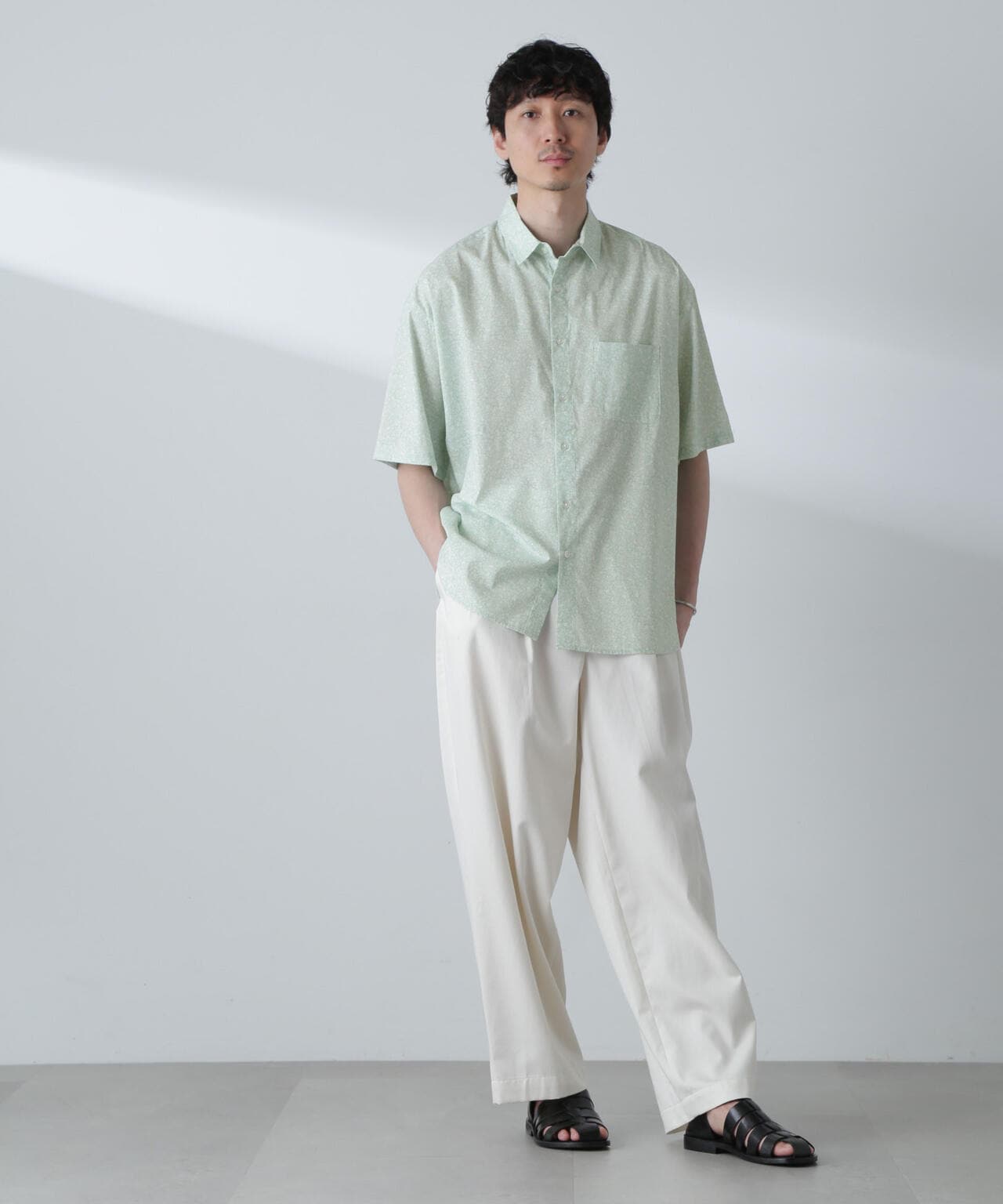 小花柄レギュラーシャツ 半袖 6724121230