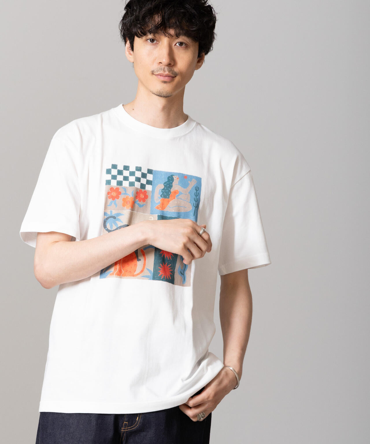 「Toyameg」modern academic TILE Tシャツ 6684224221