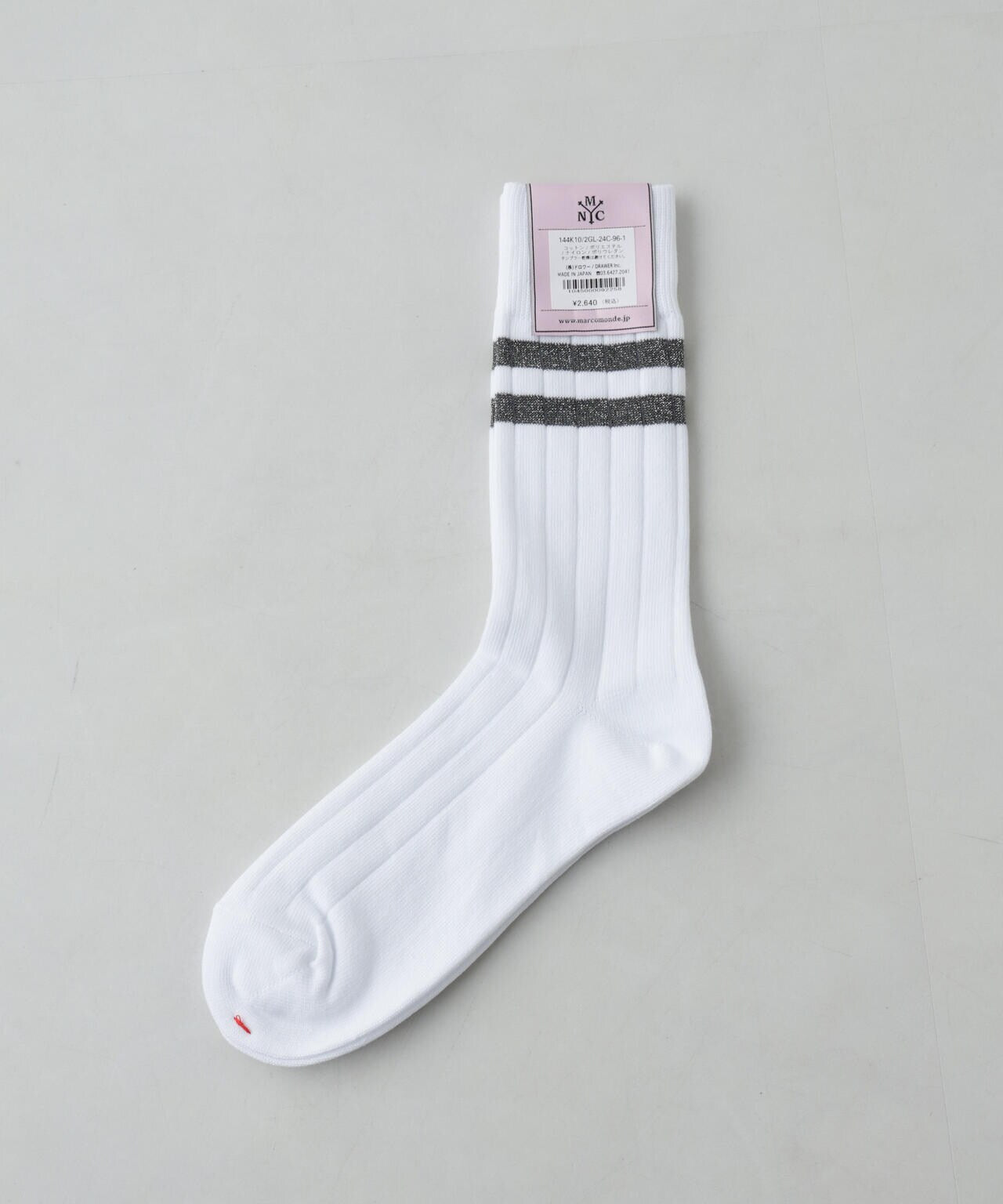 MARCOMONDE/gritter line ribbed socks 6715151004
