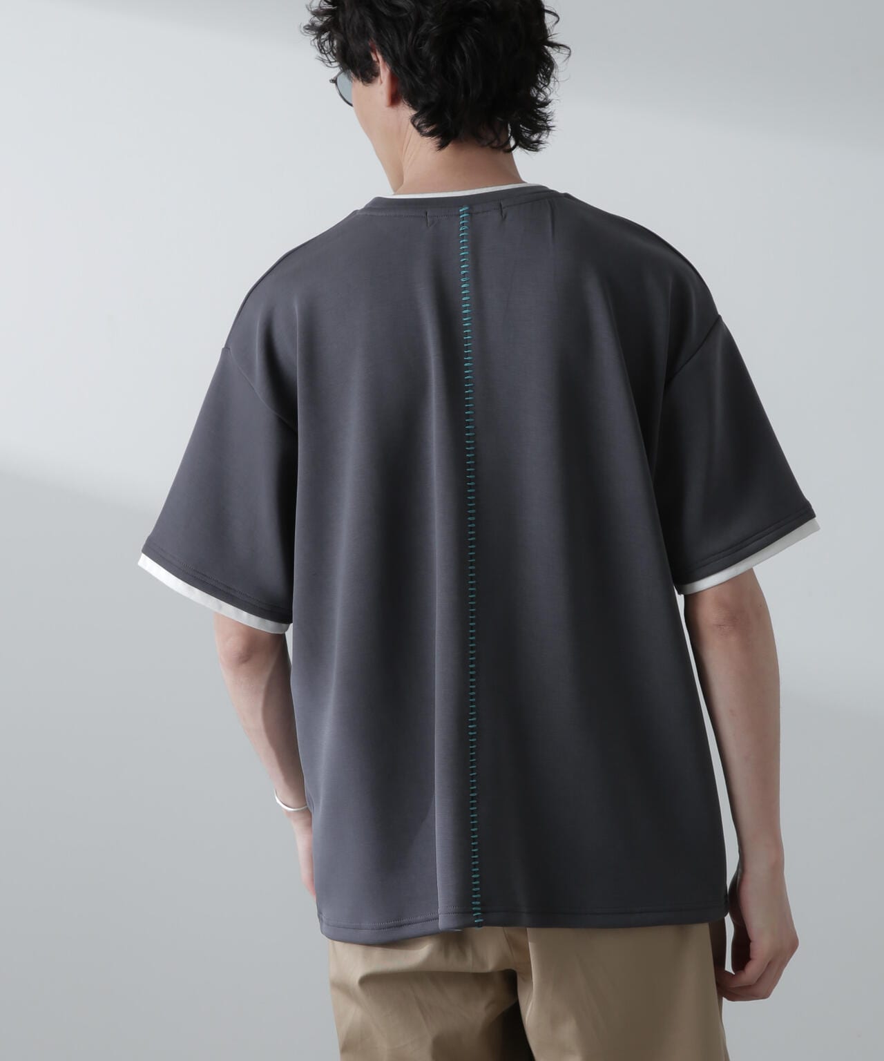 バックステッチリラックスダンボールTシャツ 半袖 6724124240