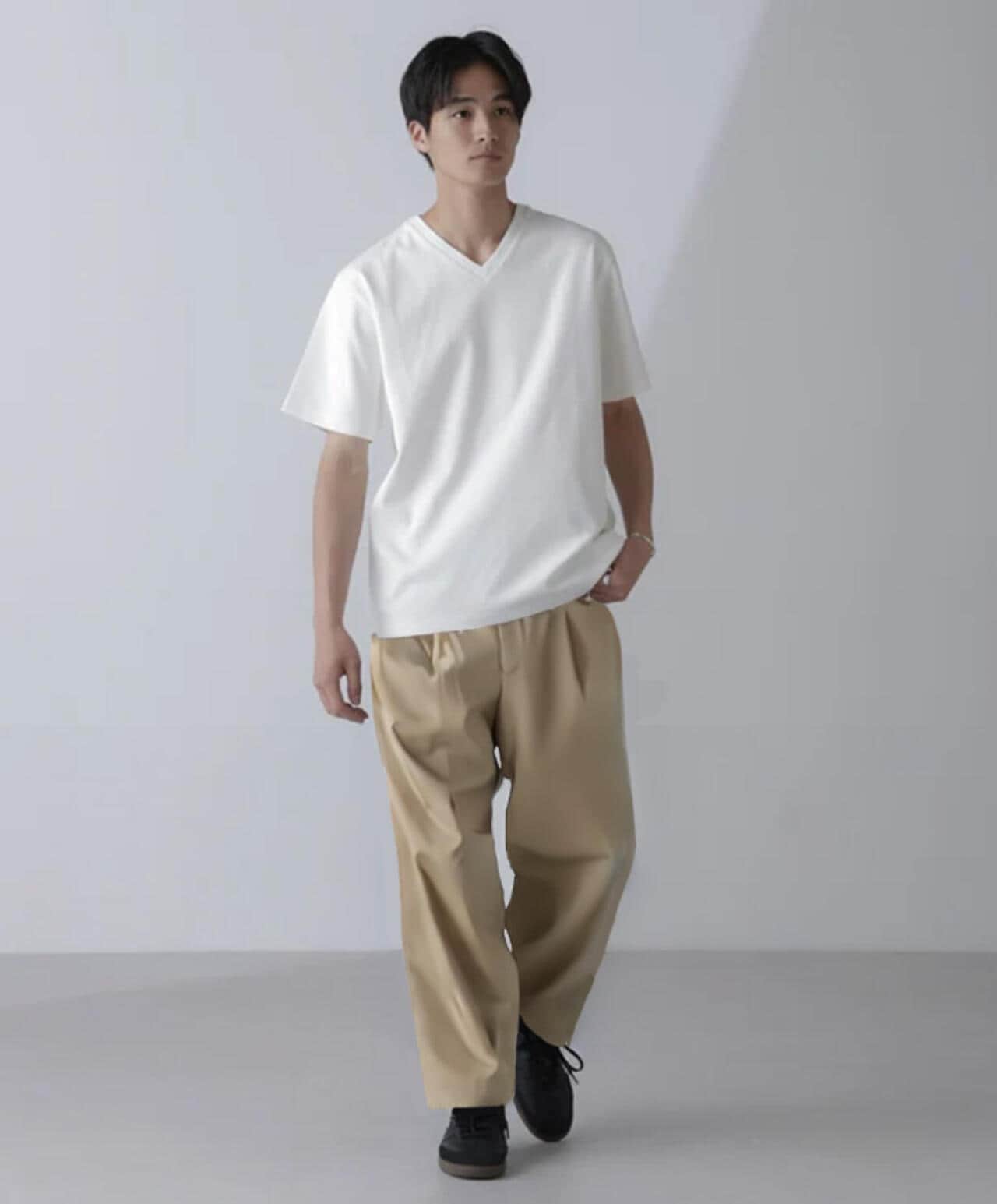 ダブルスムースVネックTシャツ 半袖 6724124232