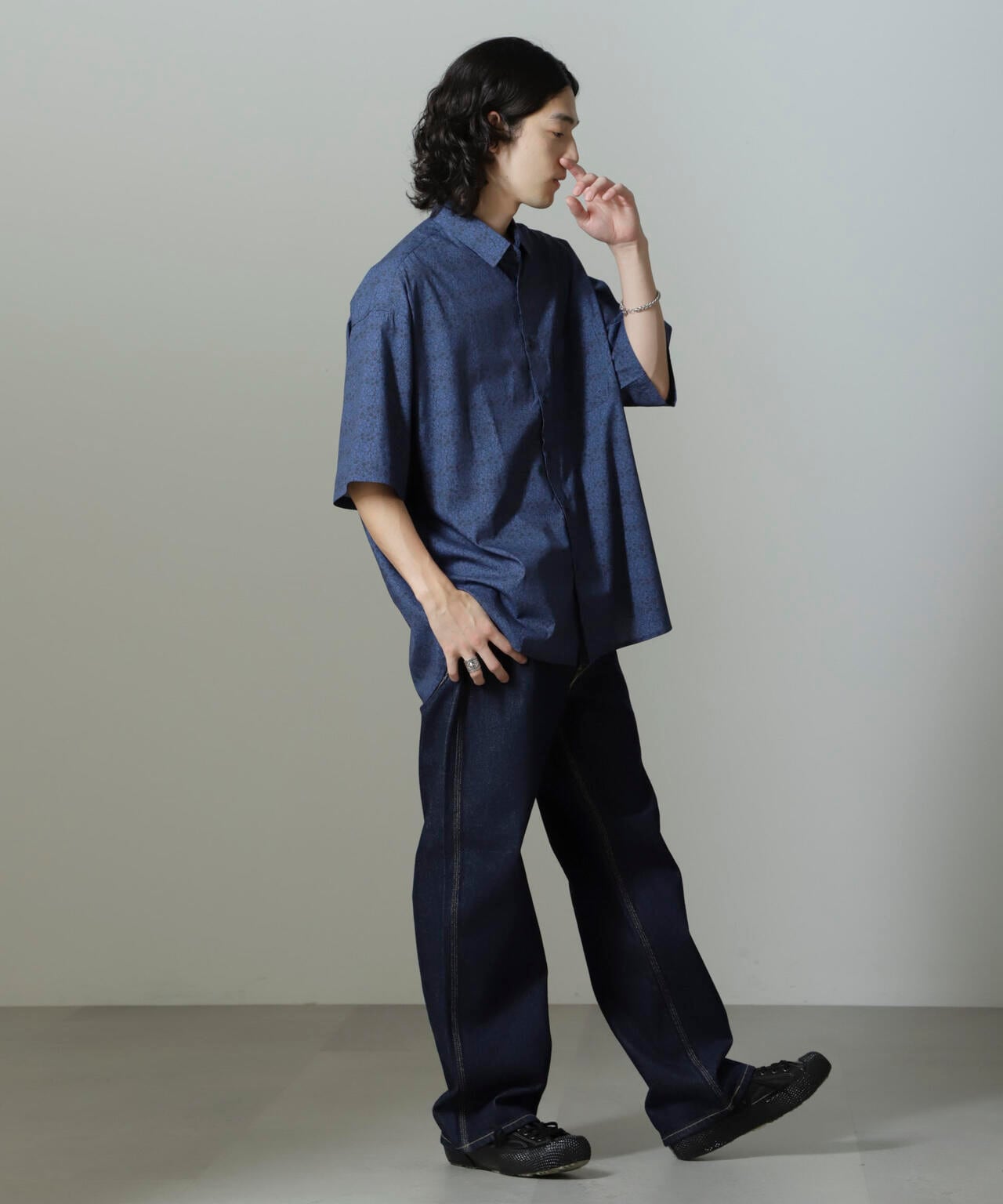 オリジナル小花柄シャツ 半袖 6724221219
