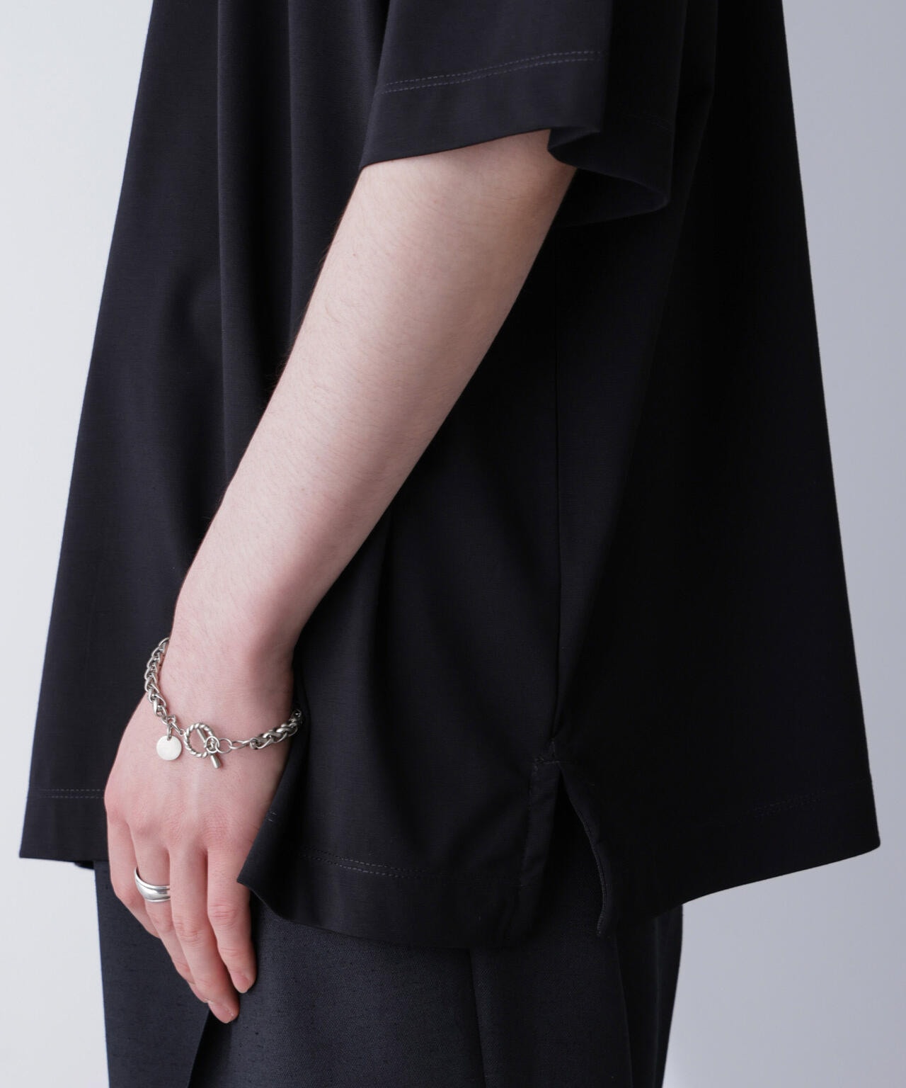 WEB限定/モックネックワイドシルエットTシャツ 半袖 6724224219