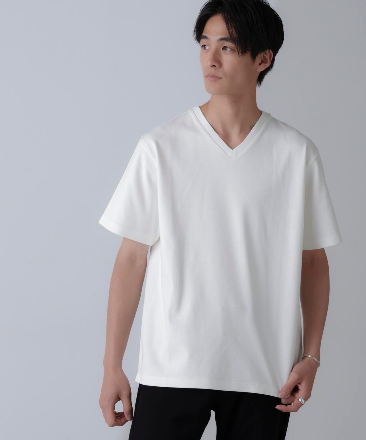 ダブルスムースVネックTシャツ 半袖 6724124232