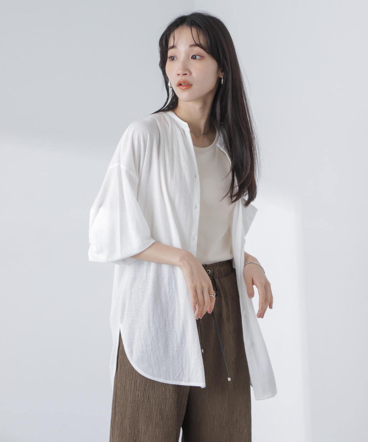 シアーカットワイドシャツ 6734123314