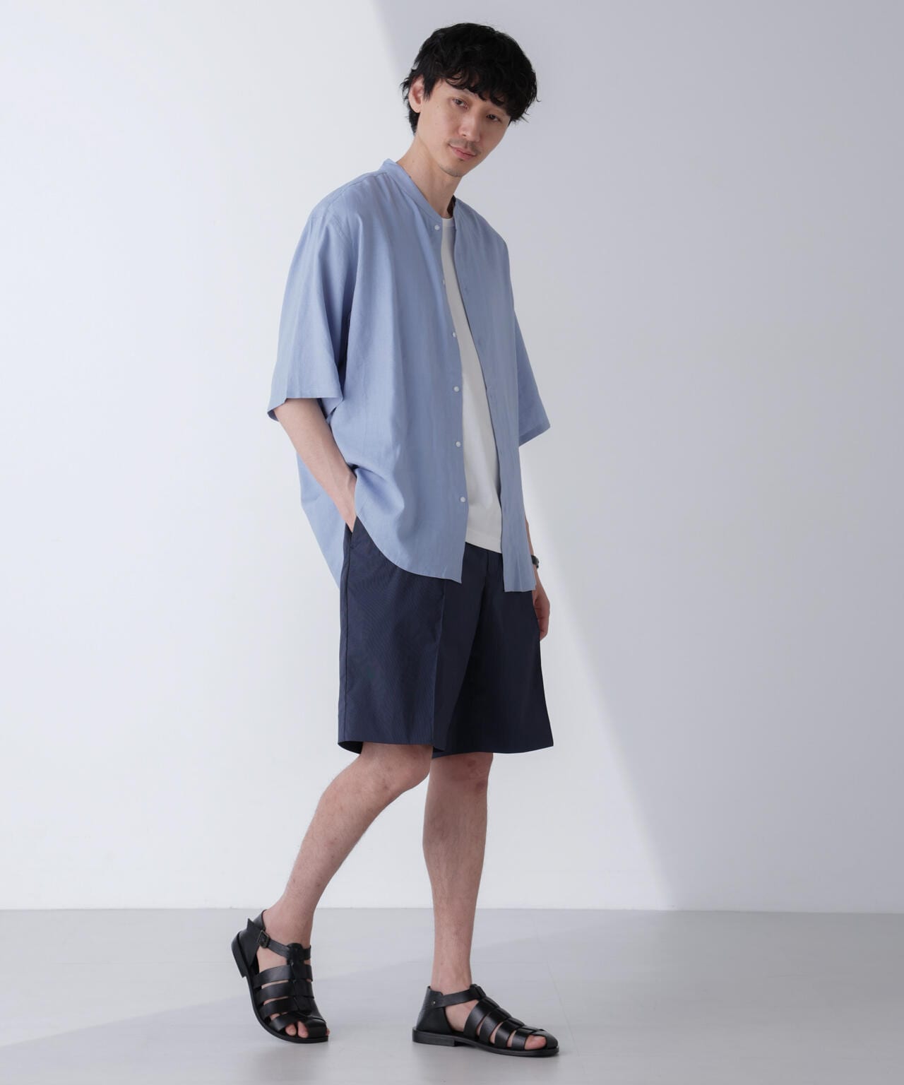「N SHORTS」ショーツ ライトナイロンピンストライプ 6684128206