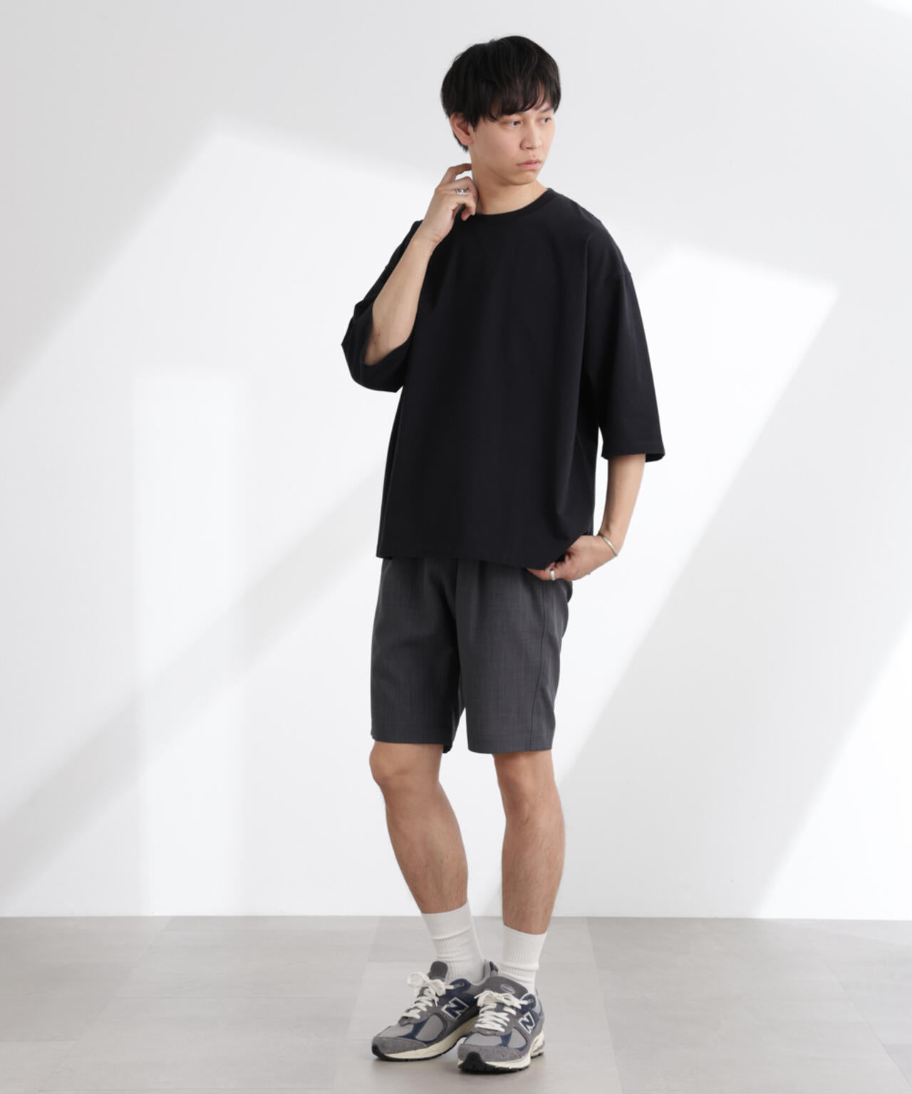 ルーズフィットワイドスリーブTシャツ 7分袖 6725124224