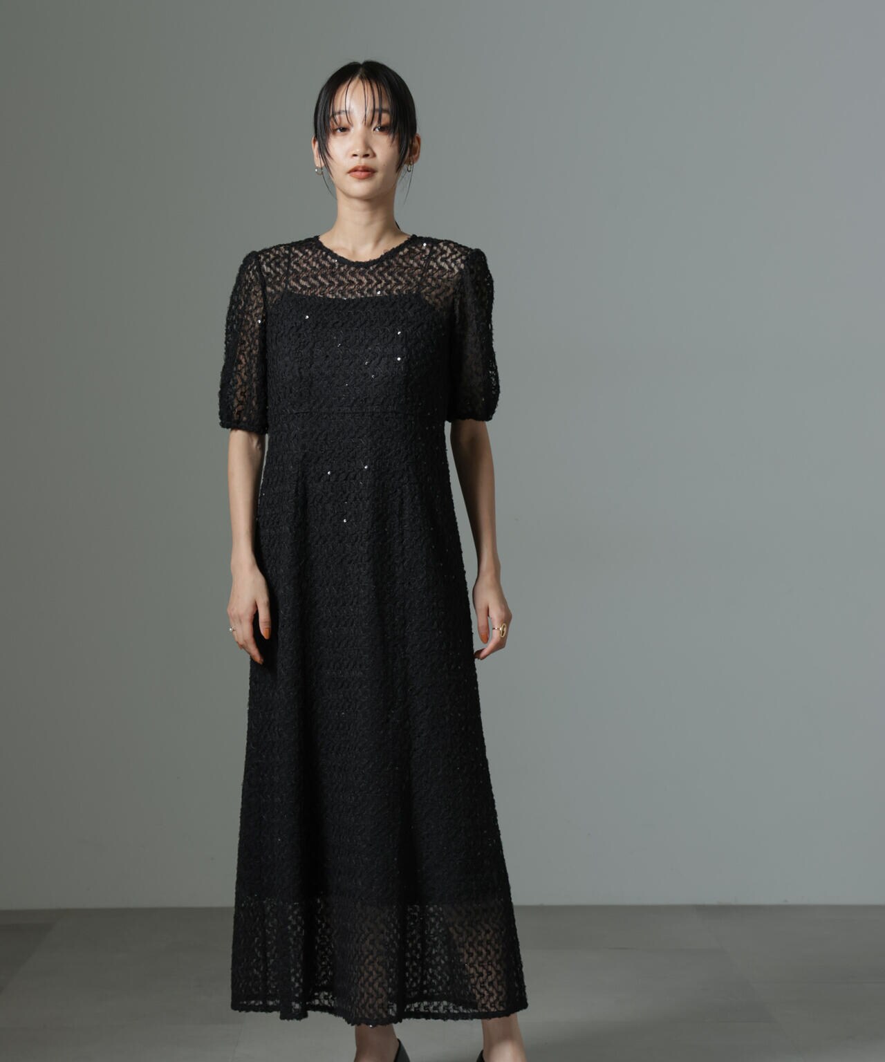 kaene/スパンコールレースドレス 6714219031