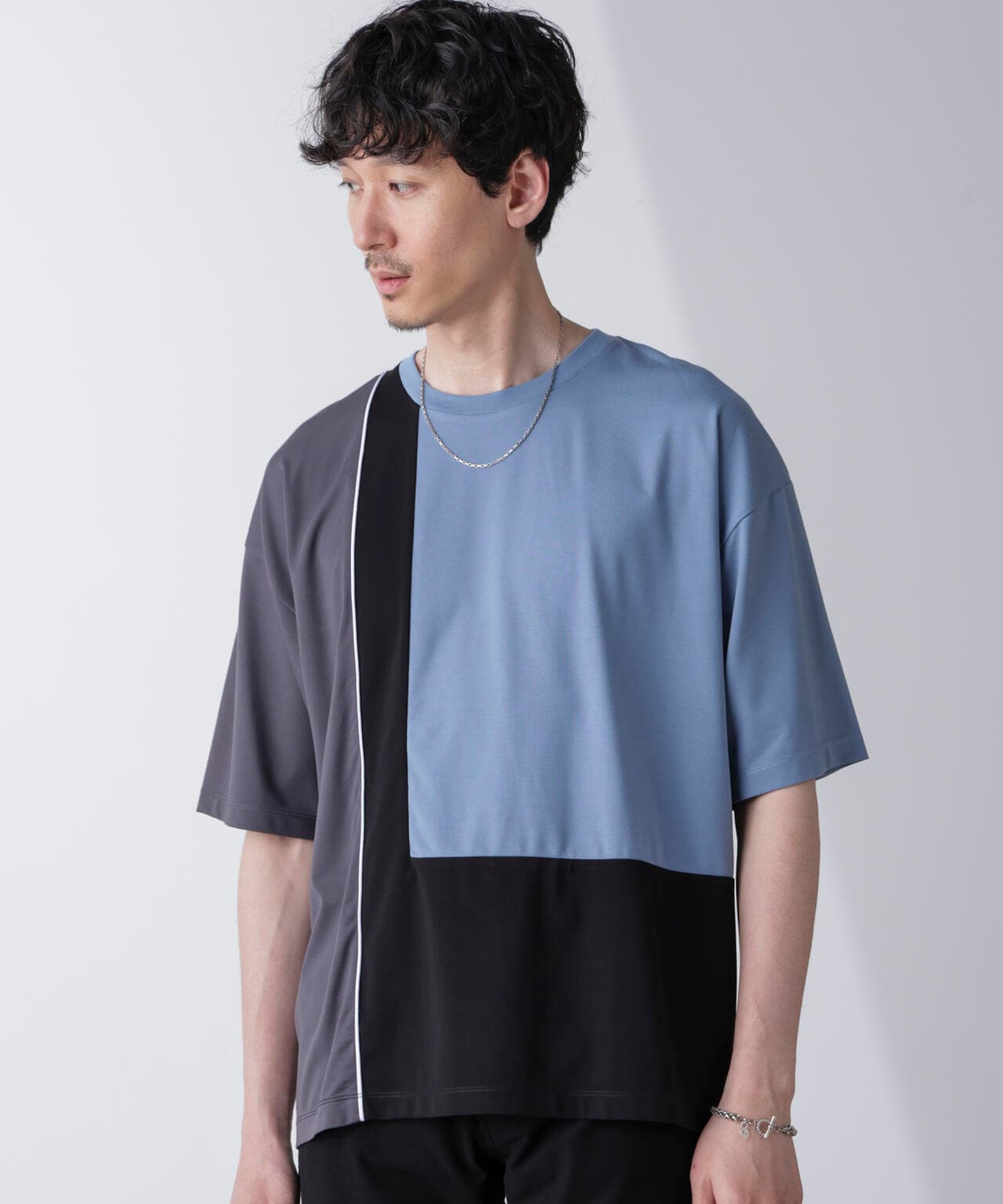 リラックス切り替えスムースTシャツ 半袖 6724124261