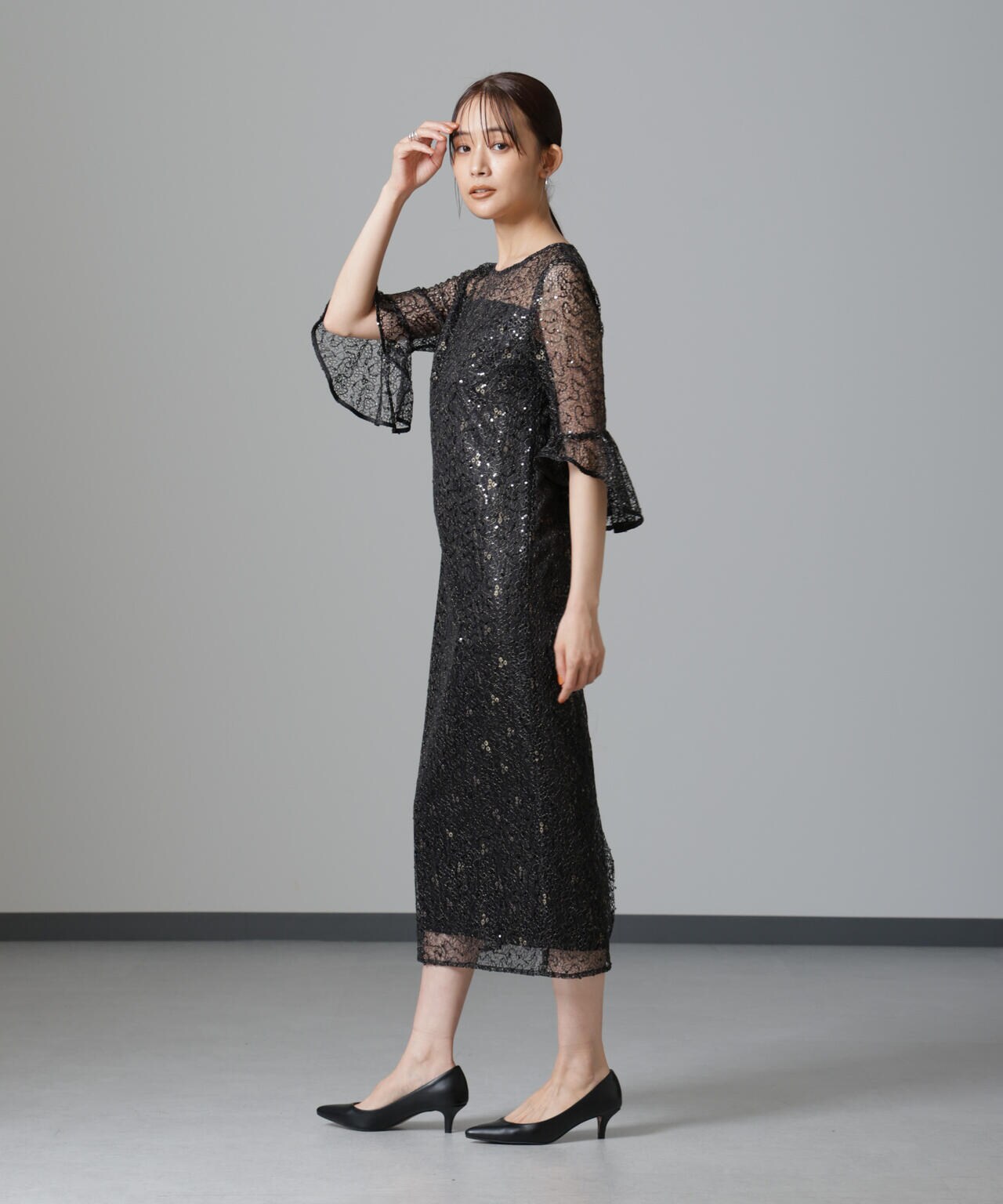 troisiemechaco/SPANGLE LACE ワンピース 6714219027