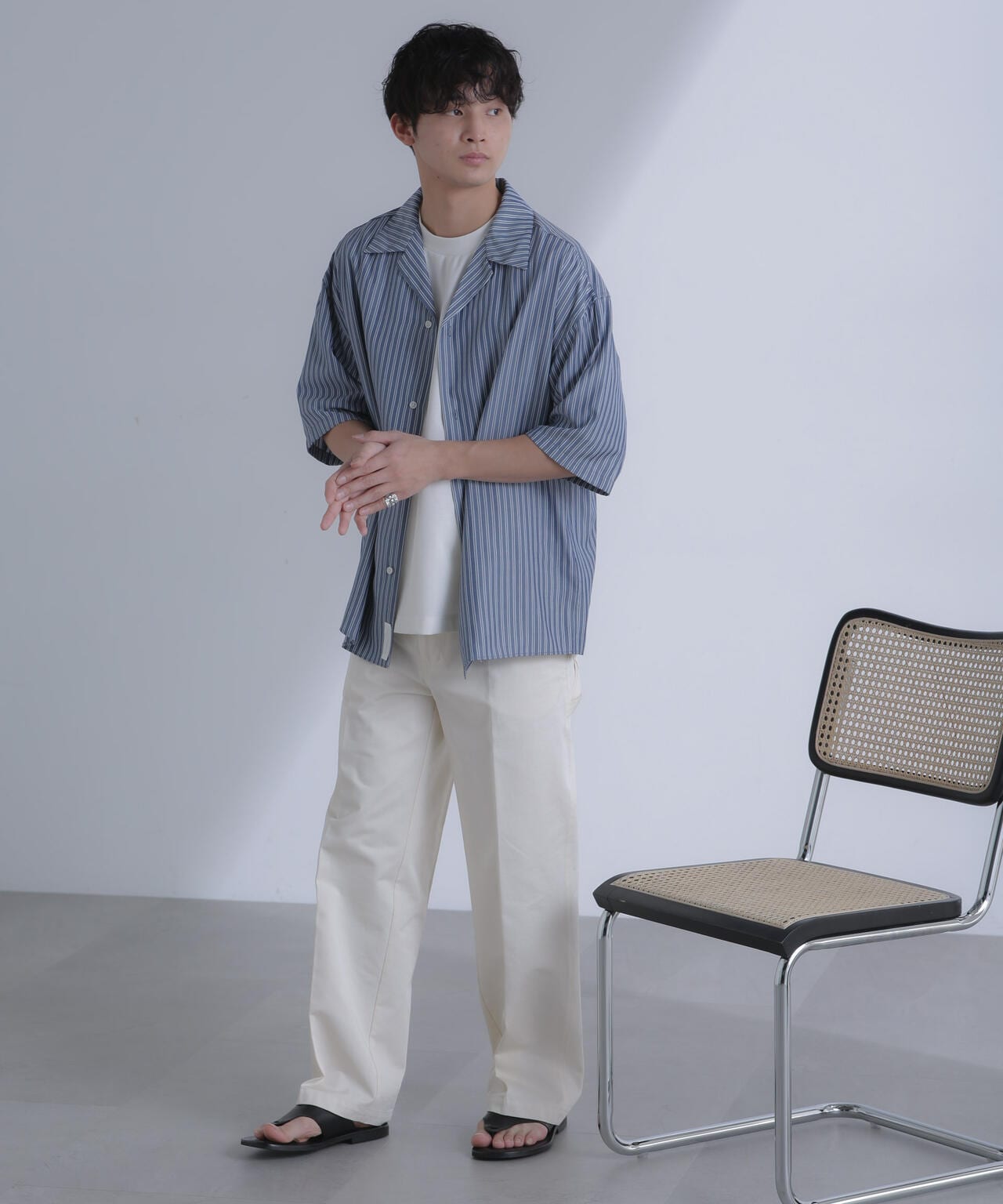 「大人のワイドシャツ」オープンカラー 半袖 6684121215