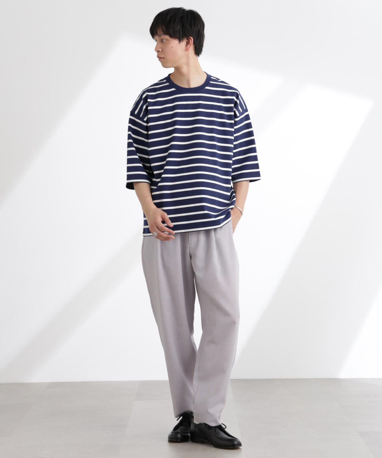 ルーズフィットワイドスリーブTシャツ 7分袖 6725124224
