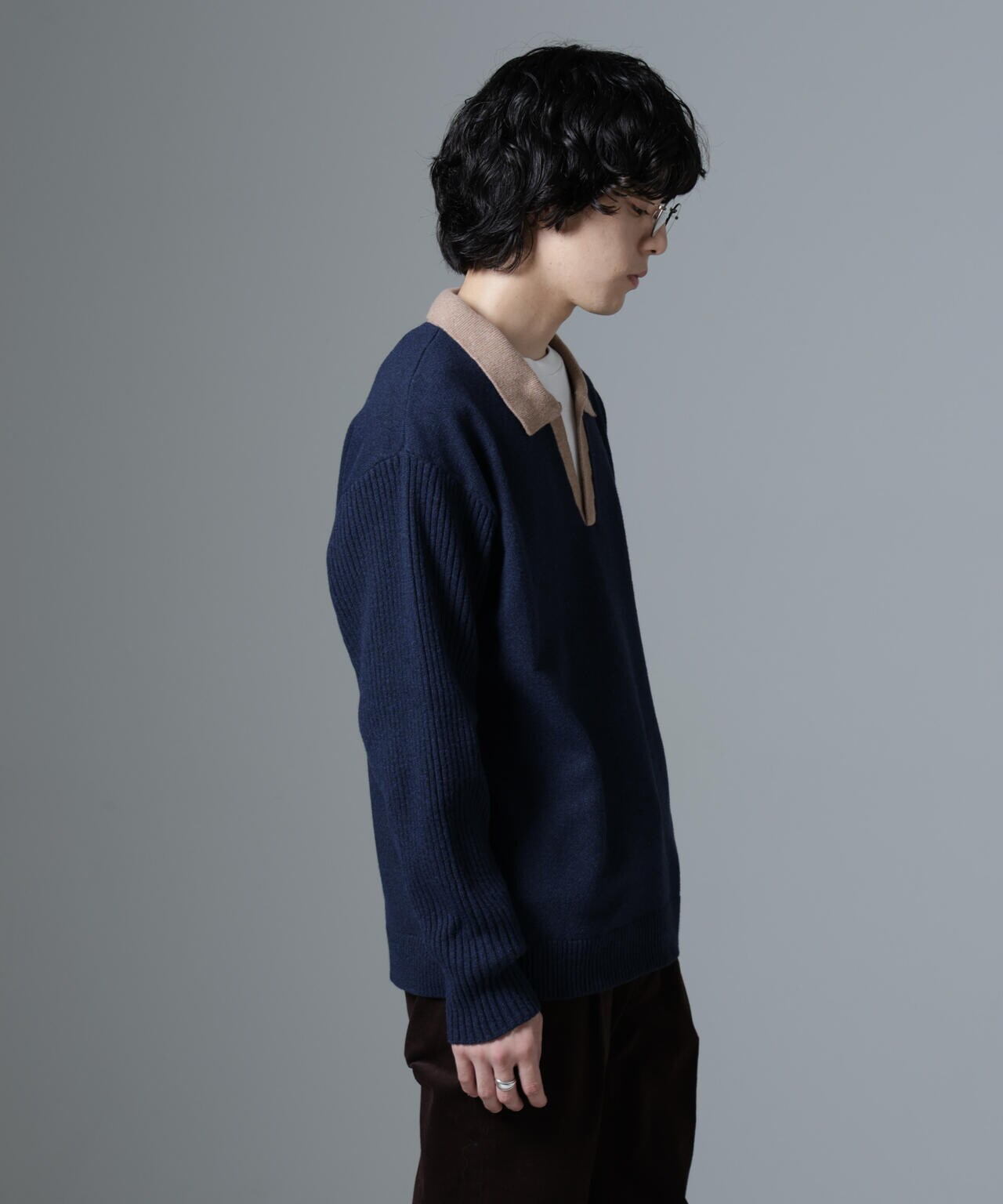 WEB限定/バイカラースキッパーニット 6724222229